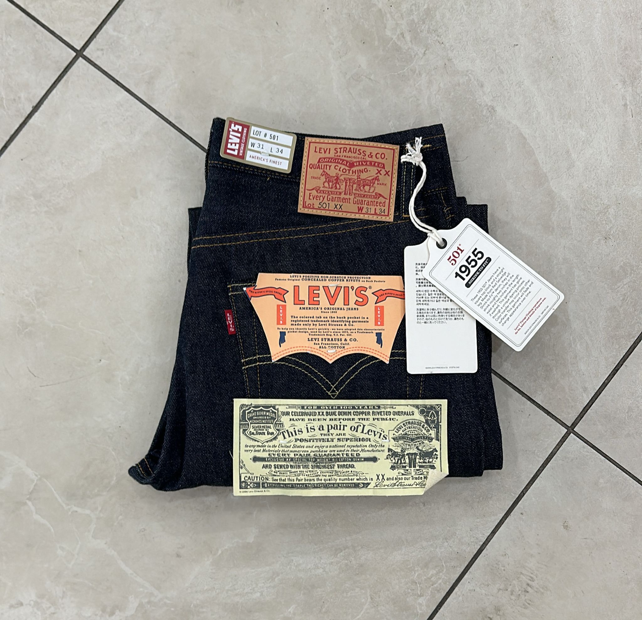 Levi's Vintage Clothing LVC Levi's Vintage Clothing 1955 501XX BigE Selvedge Jeans Size US 31 - 1 Thumbnail