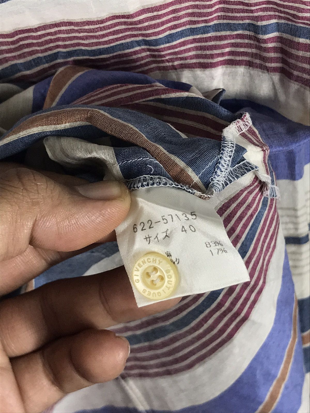 Givenchy ⚡️Vintage Givenchy Boutiques Striped Button Up Long Sleeve Size M / US 6-8 / IT 42-44 - 8 Thumbnail