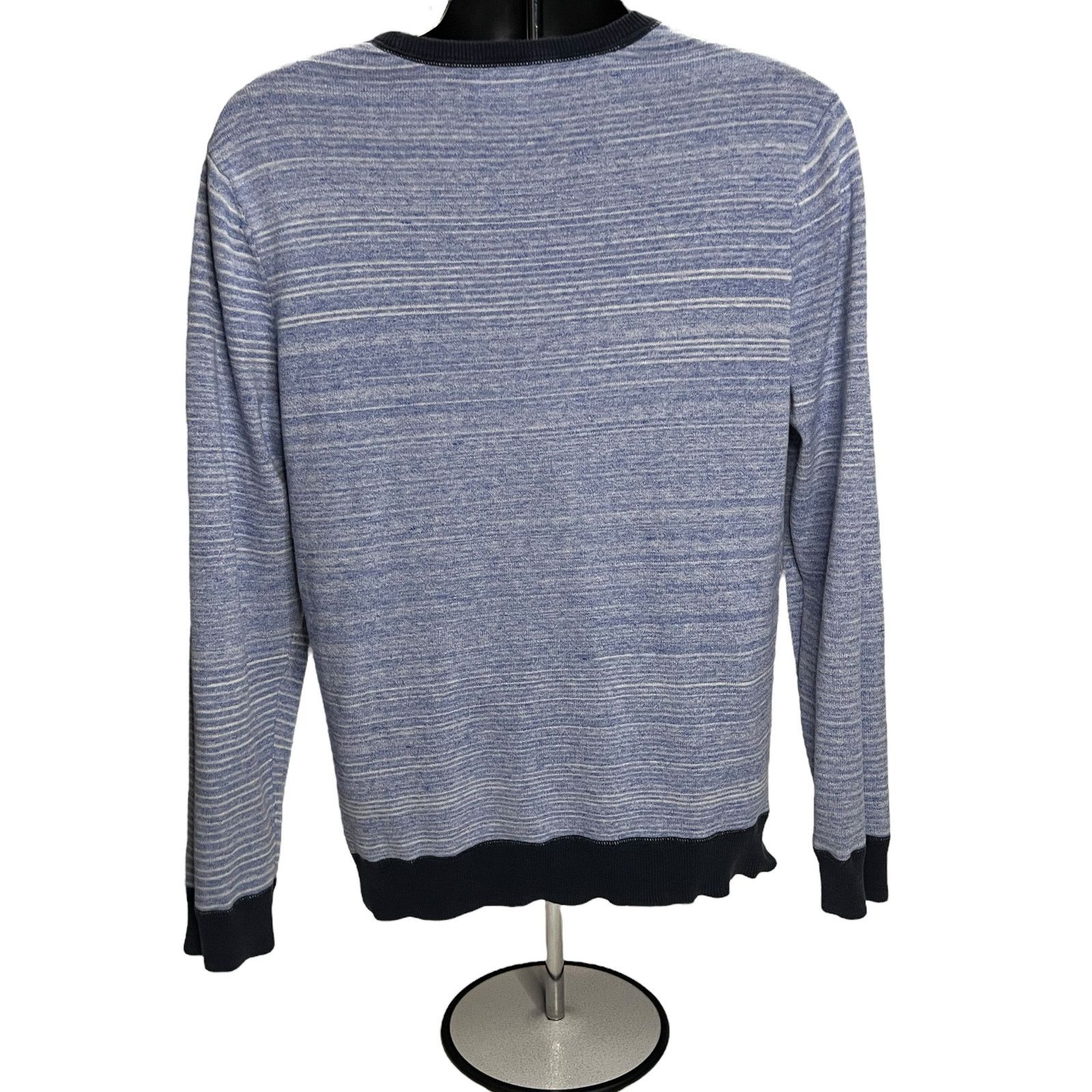 The Rail The Rail Men’s Crewneck Sweater - Blue Striped - Size Large Size US L / EU 52-54 / 3 - 2 Thumbnail
