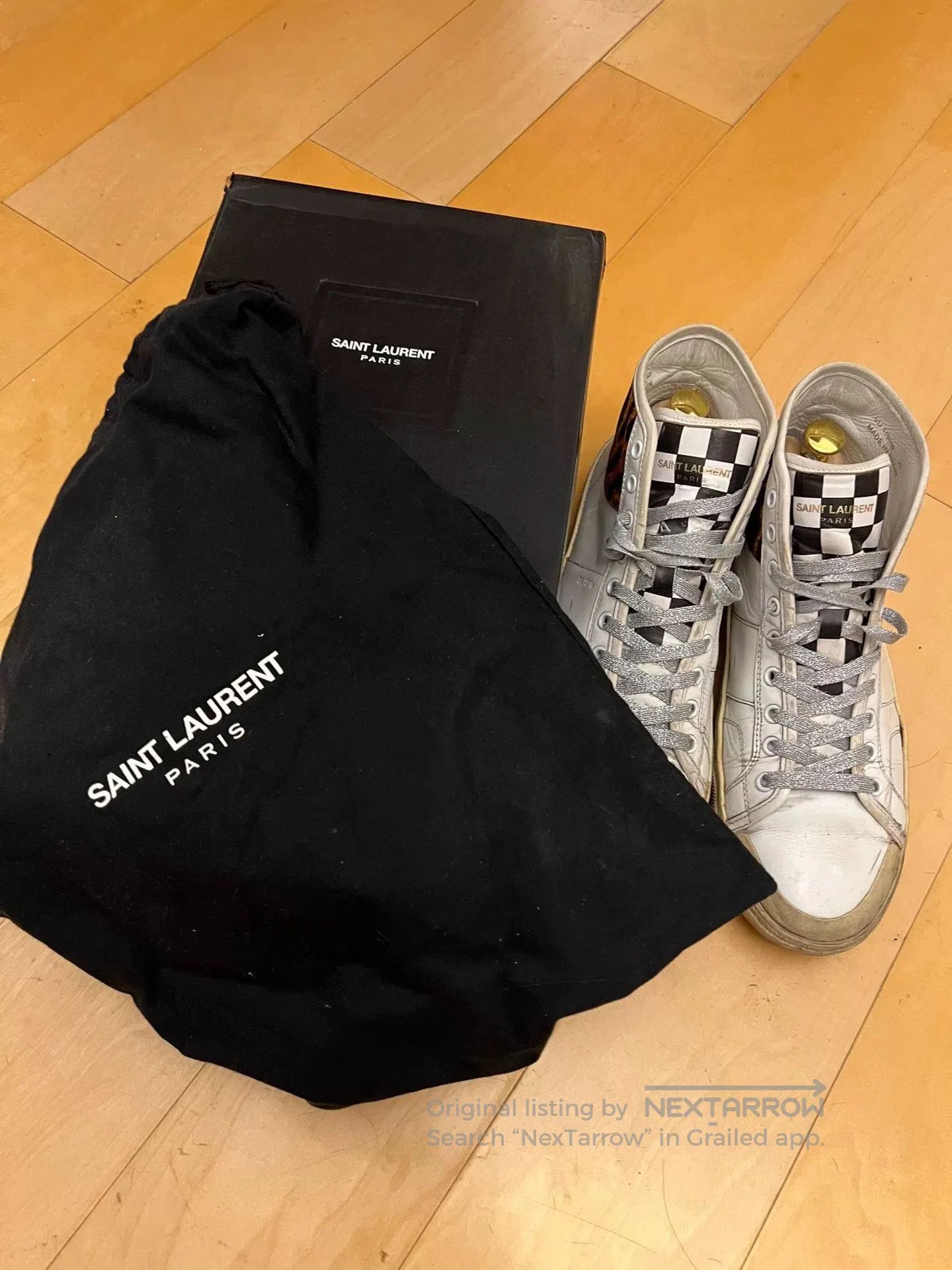 Saint Laurent Paris Saint Laurent High Top Distressed Sneakers. Size US 10 / EU 43 - 9 Thumbnail