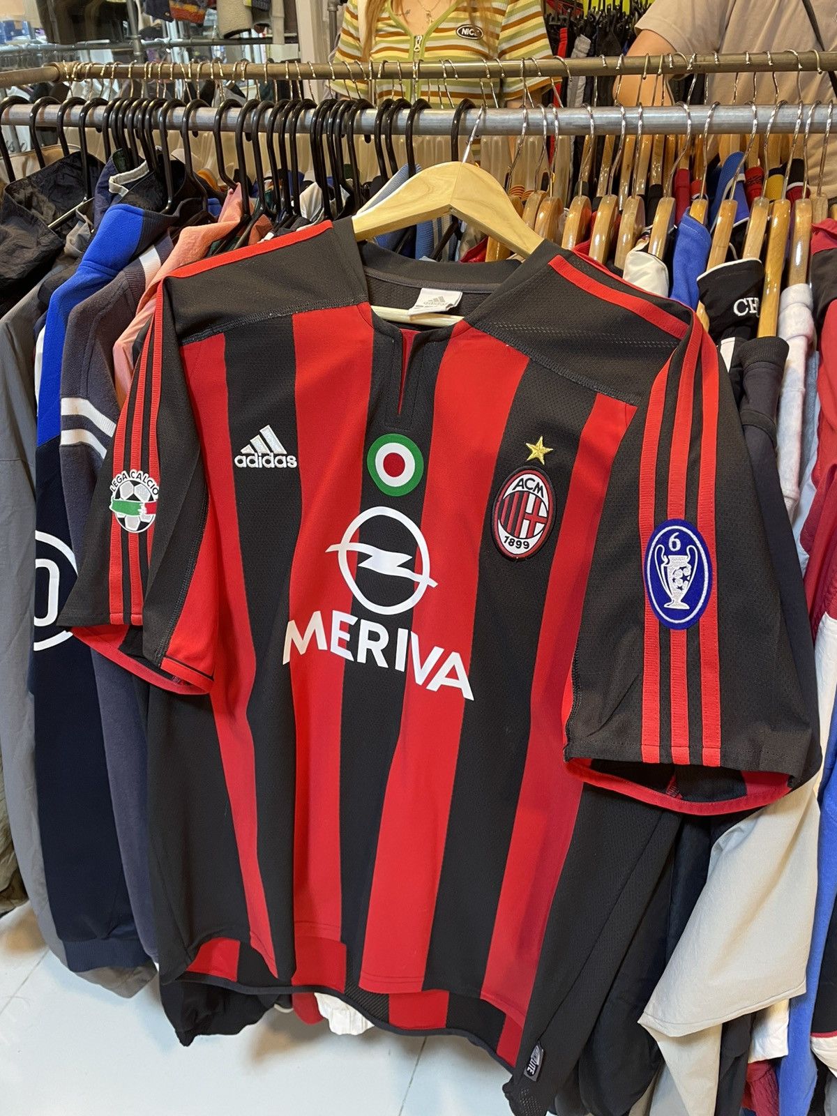Adidas Vintage 2003-2004 AC Milan Nesta13 Home Kit Size US L / EU 52-54 / 3 - 2 Thumbnail