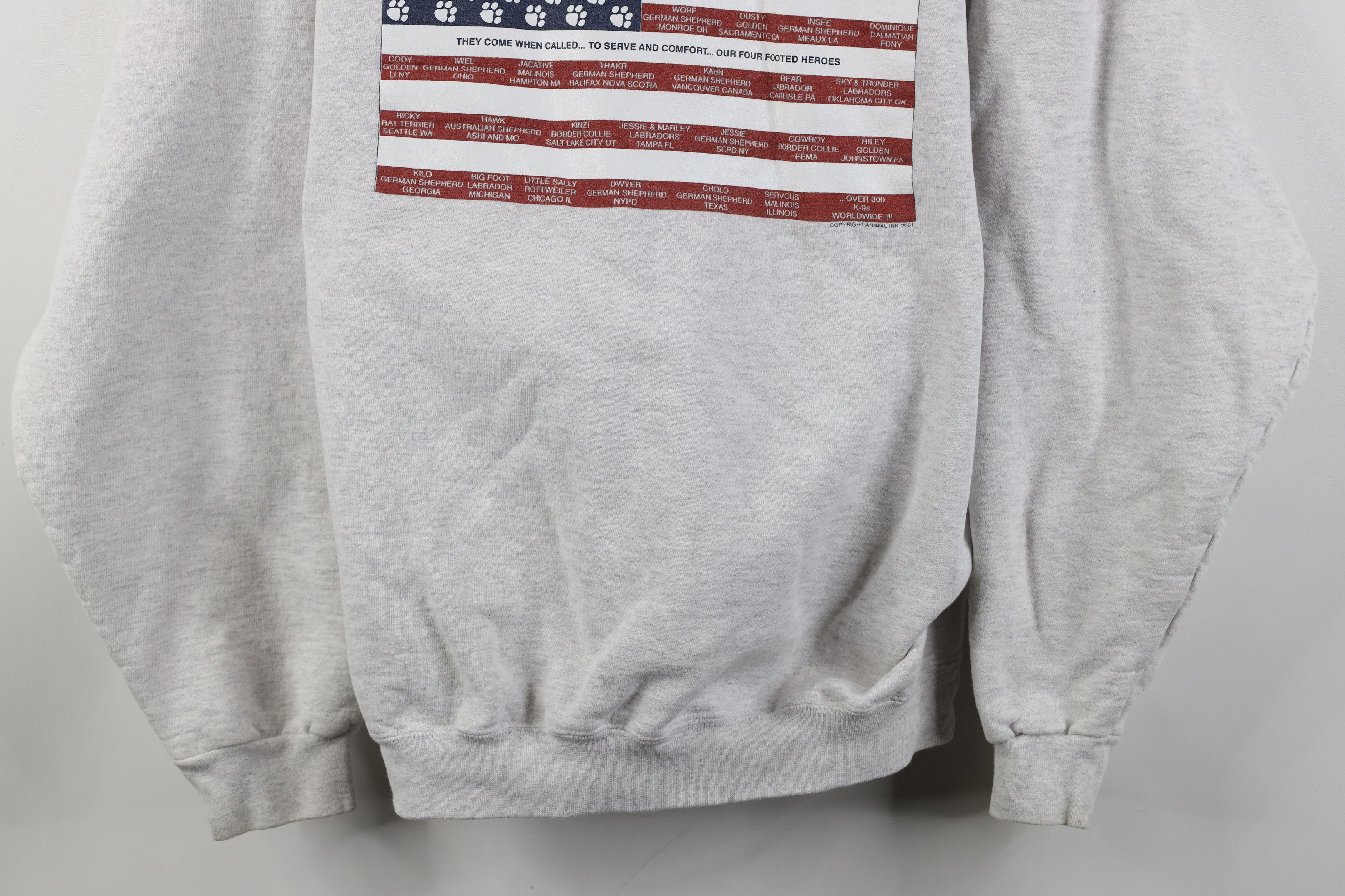 Vintage Vintage Y2K 2001 K9 Dog Memorial USA Flag Sweatshirt Size XL / US 12-14 / IT 48-50 - 3 Thumbnail