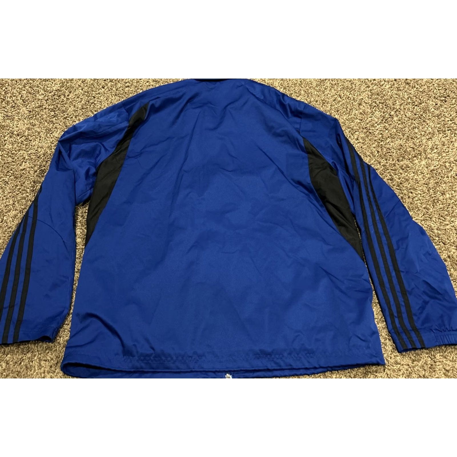 Adidas Adidas Men’s L Softshell Hooded Track Jacket Blue Polyester Full Zip Jacket Mens L Blue Athletic Running & Jogging Size US L / EU 52-54 / 3 - 3 Thumbnail