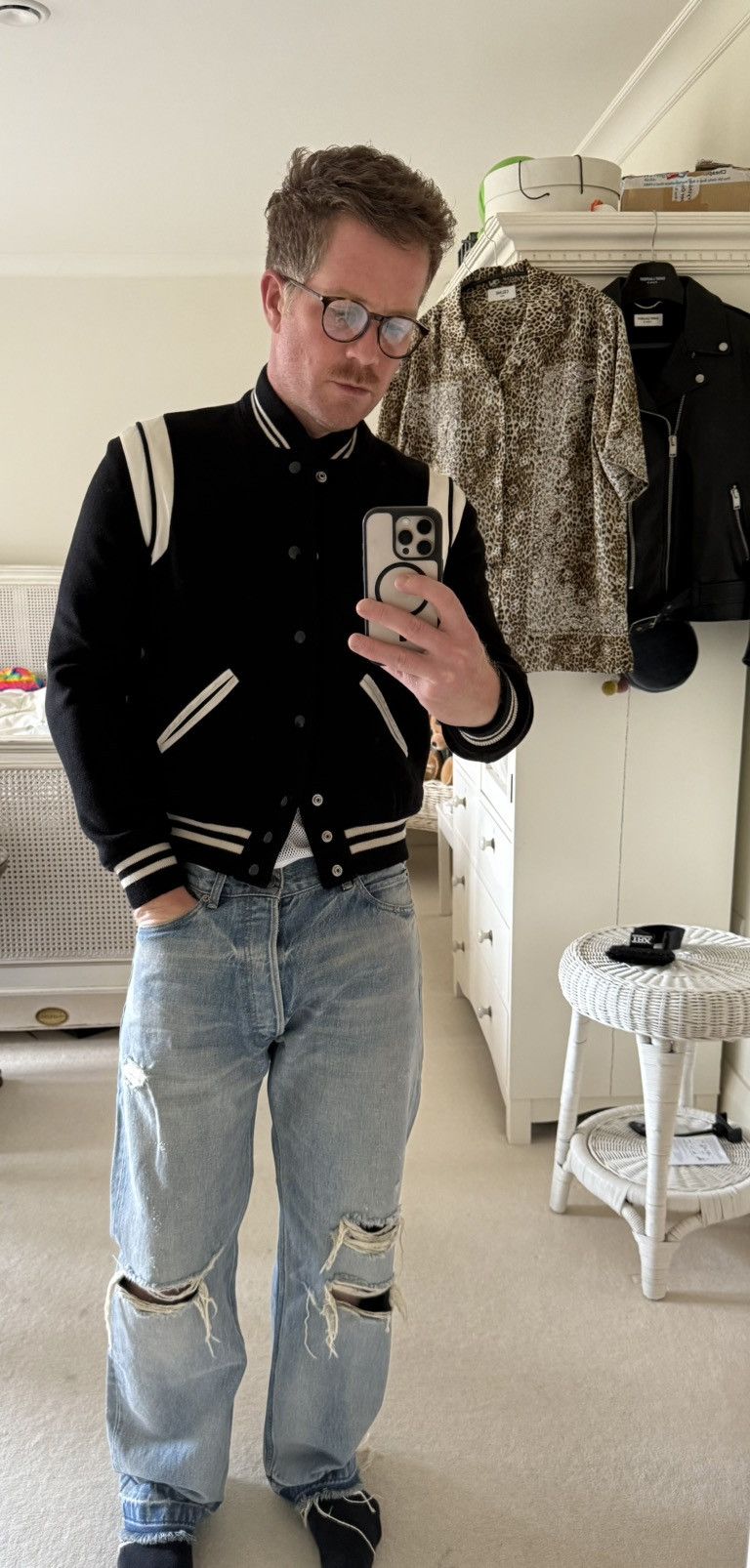 Saint Laurent Paris $2890 🤑 Saint Laurent classic teddy jacket 46 black white Size US S / EU 44-46 / 1 - 3 Thumbnail
