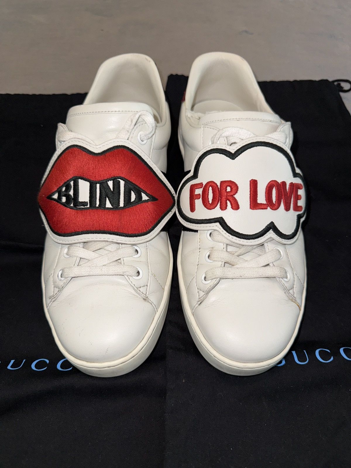 Gucci GUCCI MEN’s ACE sneaker with LOVE IS BLIND removable patches Size US 7 / EU 40 - 1 Thumbnail