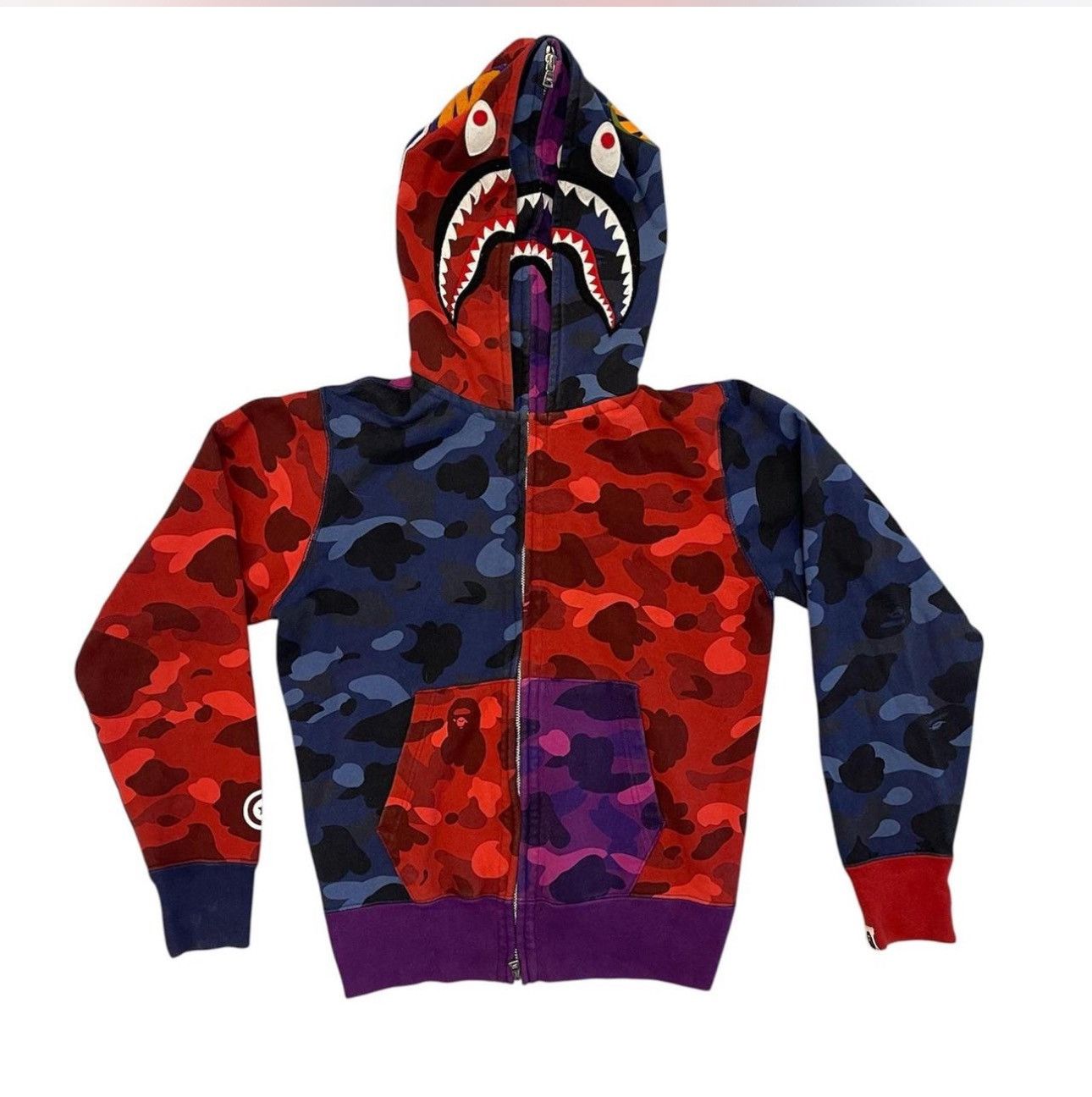 Bape Bape Double Shark Crazy Camo Hoodie Size US S / EU 44-46 / 1 - 1 Thumbnail