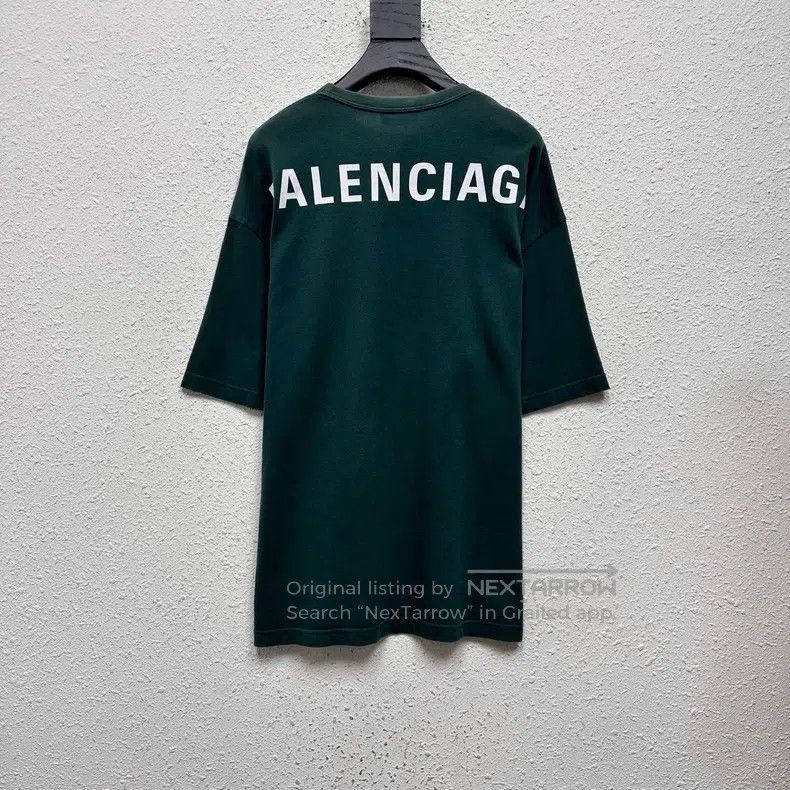 Balenciaga Balenciaga Back Logo Lake Green Washed Short Sleeve Size US M / EU 48-50 / 2 - 2 Thumbnail