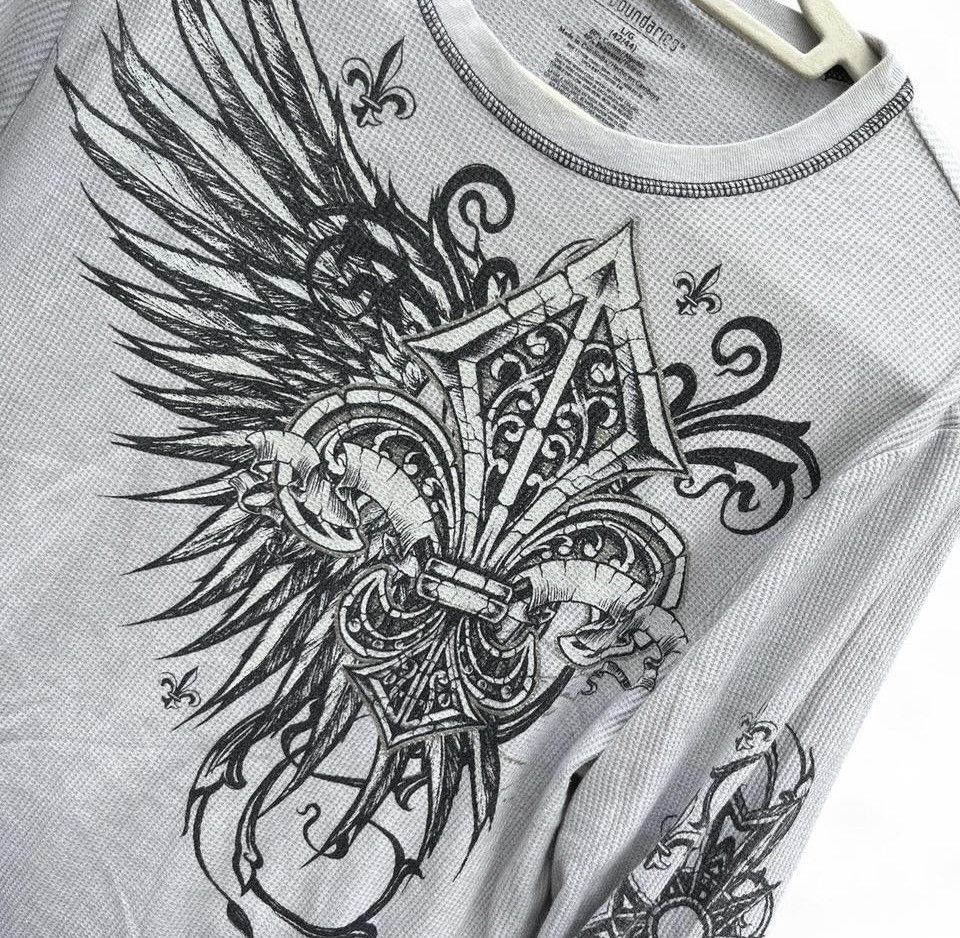Other Vintage No Boundaries Thermal Shirt White Y2K Fleur Size US L / EU 52-54 / 3 - 4 Thumbnail