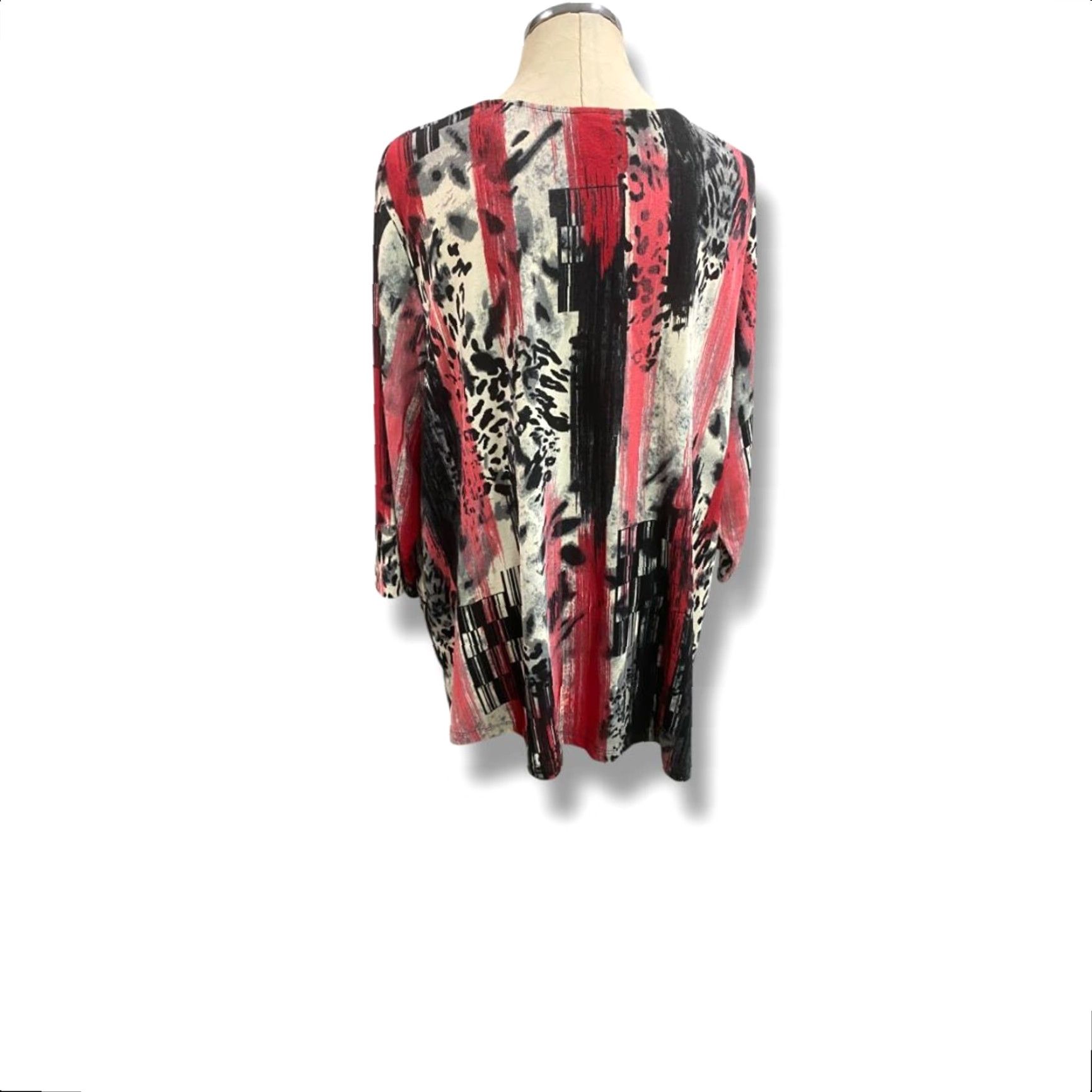 Vintage VINTAGE CJ Banks Womens Lightweight Tunic Sweater Embellished Red Black 3X Pullover Size XXL / US 16-18 / IT 52-54 - 5 Thumbnail