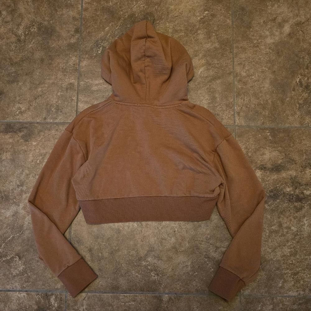 Forever 21 Burnt Orange Cropped F21 Hoodie Long Sleeve Size S / US 4 / IT 40 - 2 Thumbnail