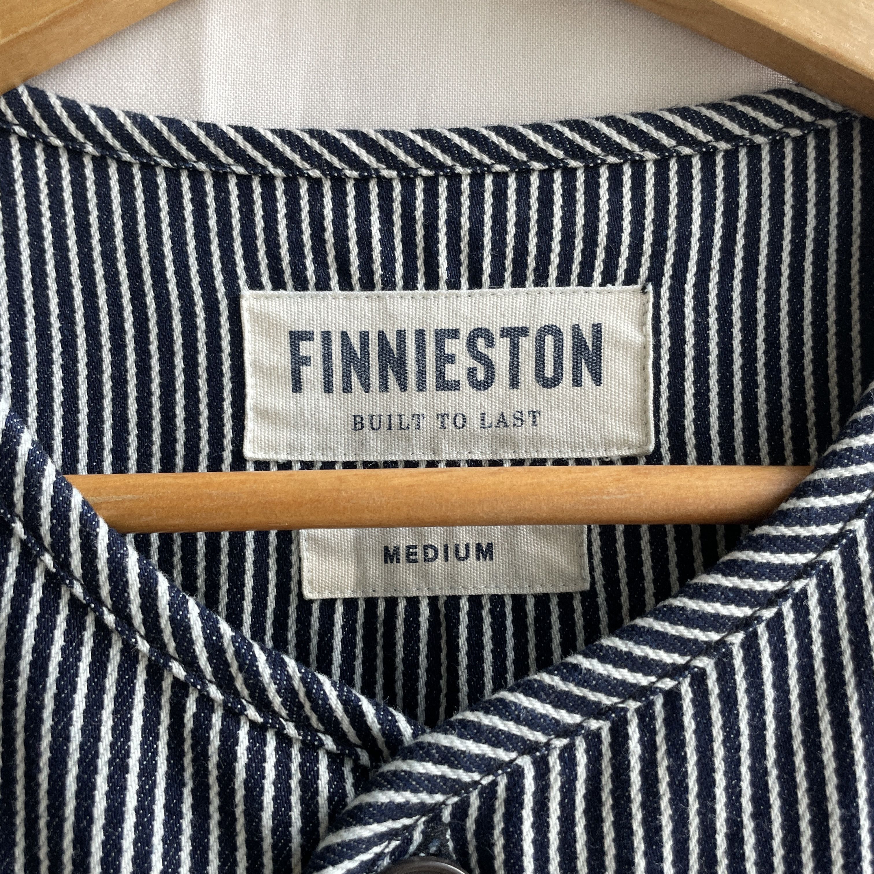 Other Finnieston Collarless Hickory Stripe Chore Work Jacket Size US M / EU 48-50 / 2 - 6 Thumbnail