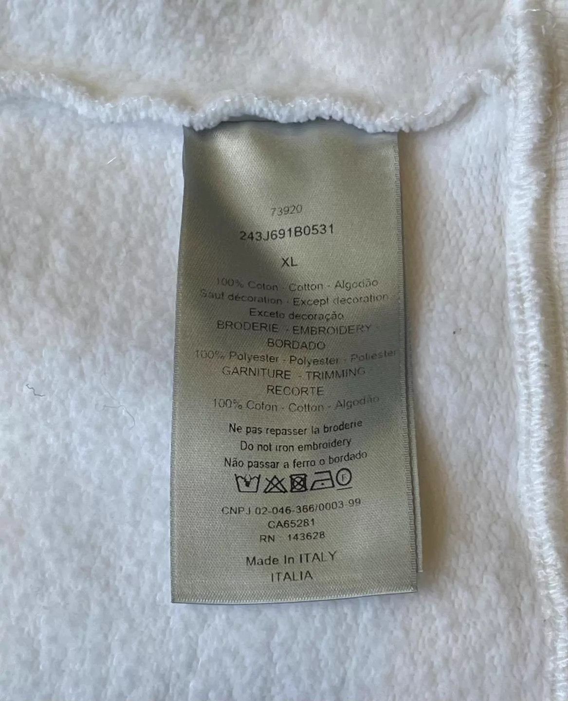 Dior DIOR White Hoodie XL Minimalist Casual Luxury Size US XL / EU 56 / 4 - 6 Thumbnail