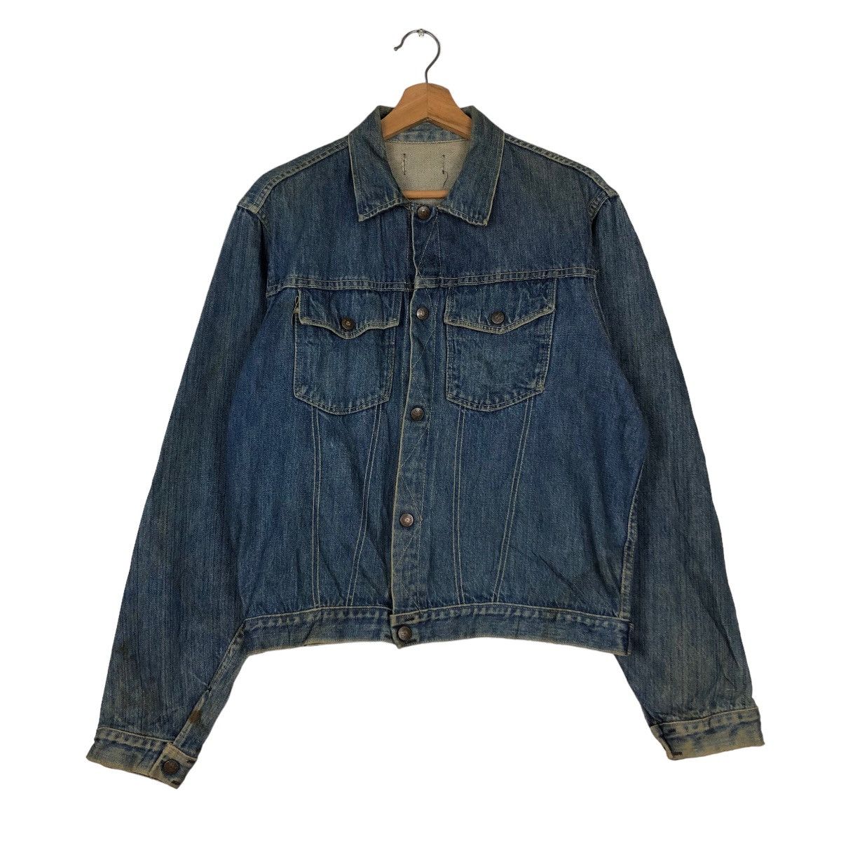 Japanese Brand 🔥Vintage Biker Denim Trucker Jacket Made Well Union Made Size US M / EU 48-50 / 2 - 1 Thumbnail