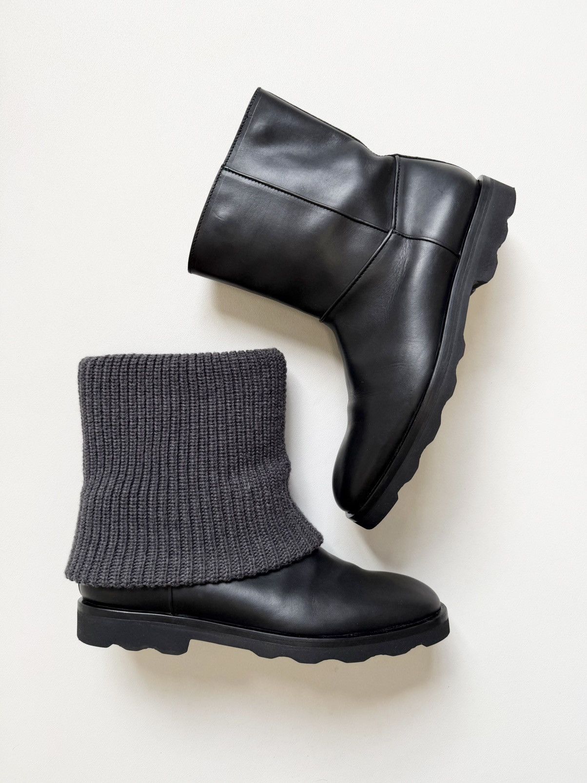 Maison Margiela A/W 11 Black Leather Engineer Boots Size US 11 / EU 44 - 22 Thumbnail