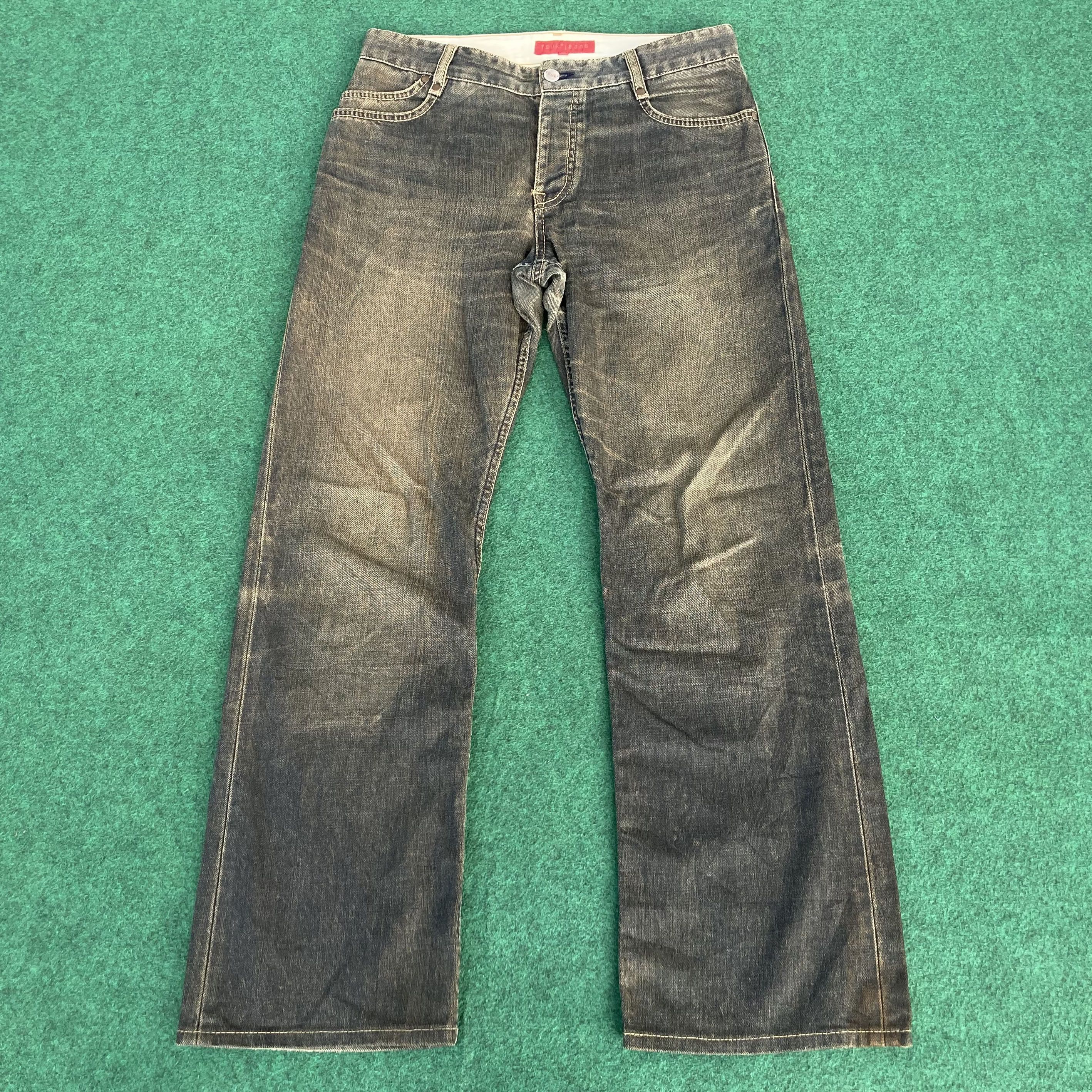 FCUK × French Connection Vtg Fcuk Jeans Flared Denim Ripped Flare Bootcut Jeans Size US 31 - 3 Thumbnail