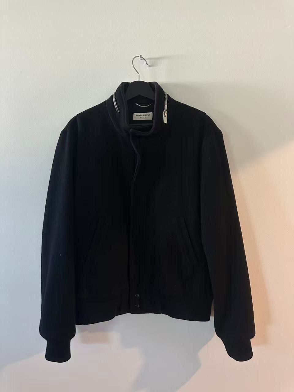 Saint Laurent Zipper Collar Wool Bomber (no washtag)