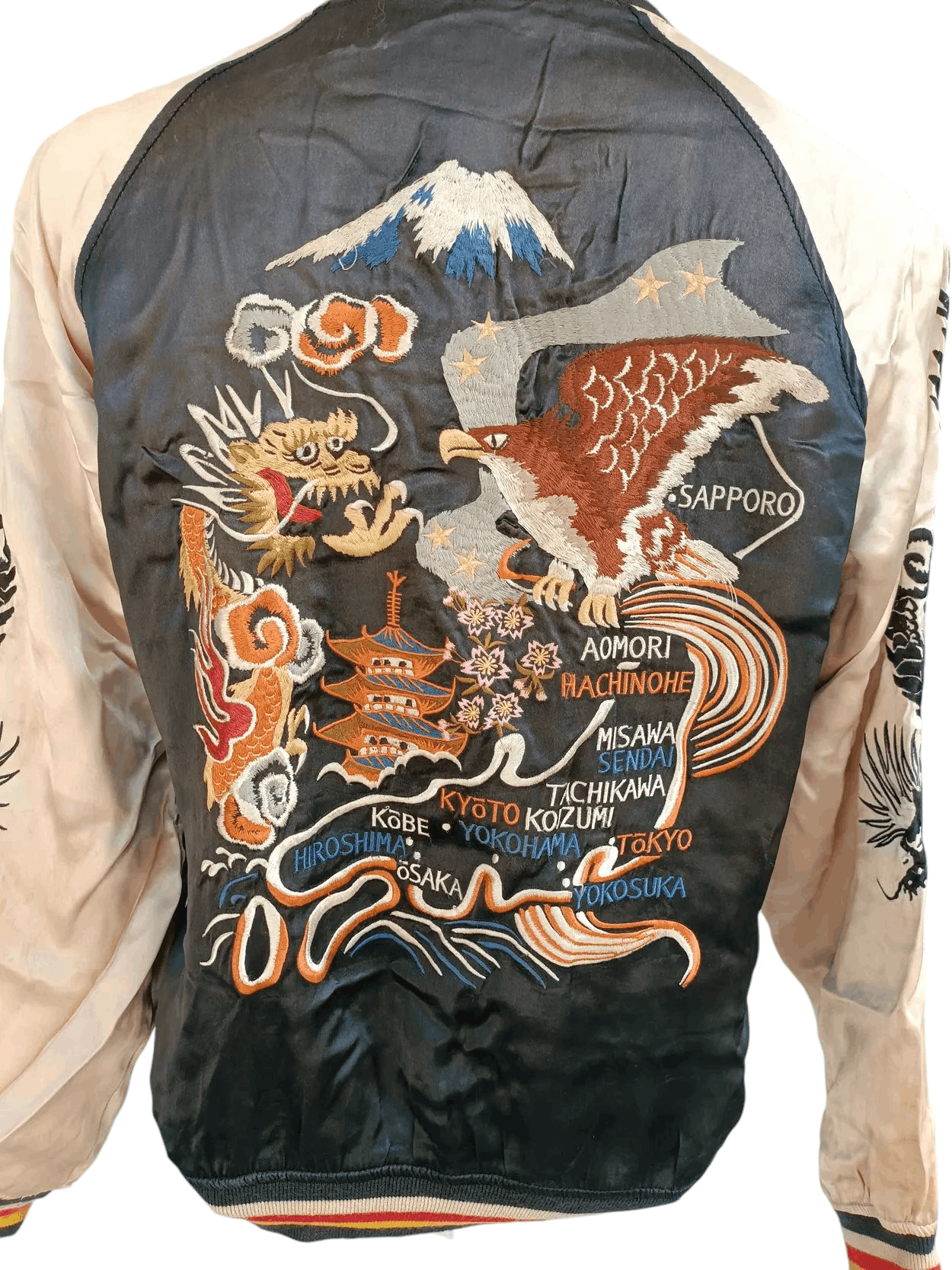 Japanese Brand RARE Houston Japan Sukajan Embroidery Satin Sweater SW008 Size US L / EU 52-54 / 3 - 1 Thumbnail