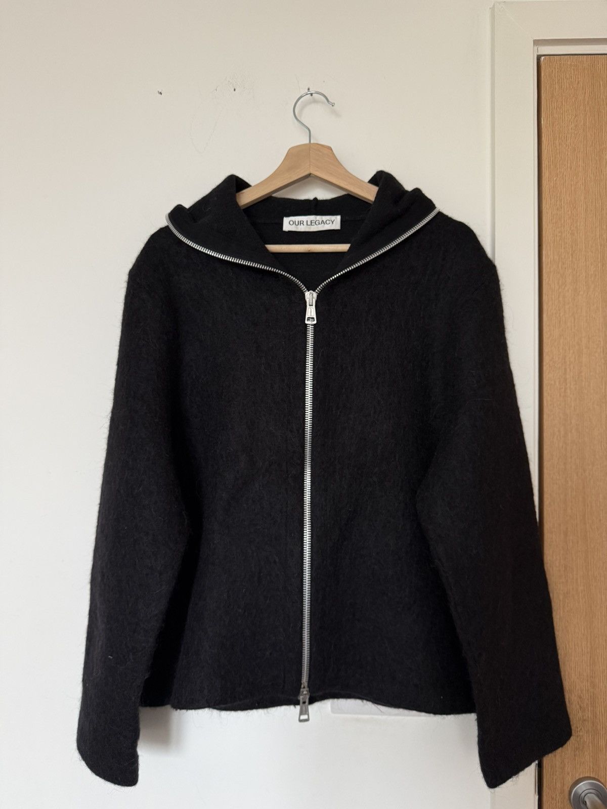Our Legacy Our Legacy Black Mohair Zip Hoodie - Boxy Fit- Size 46 