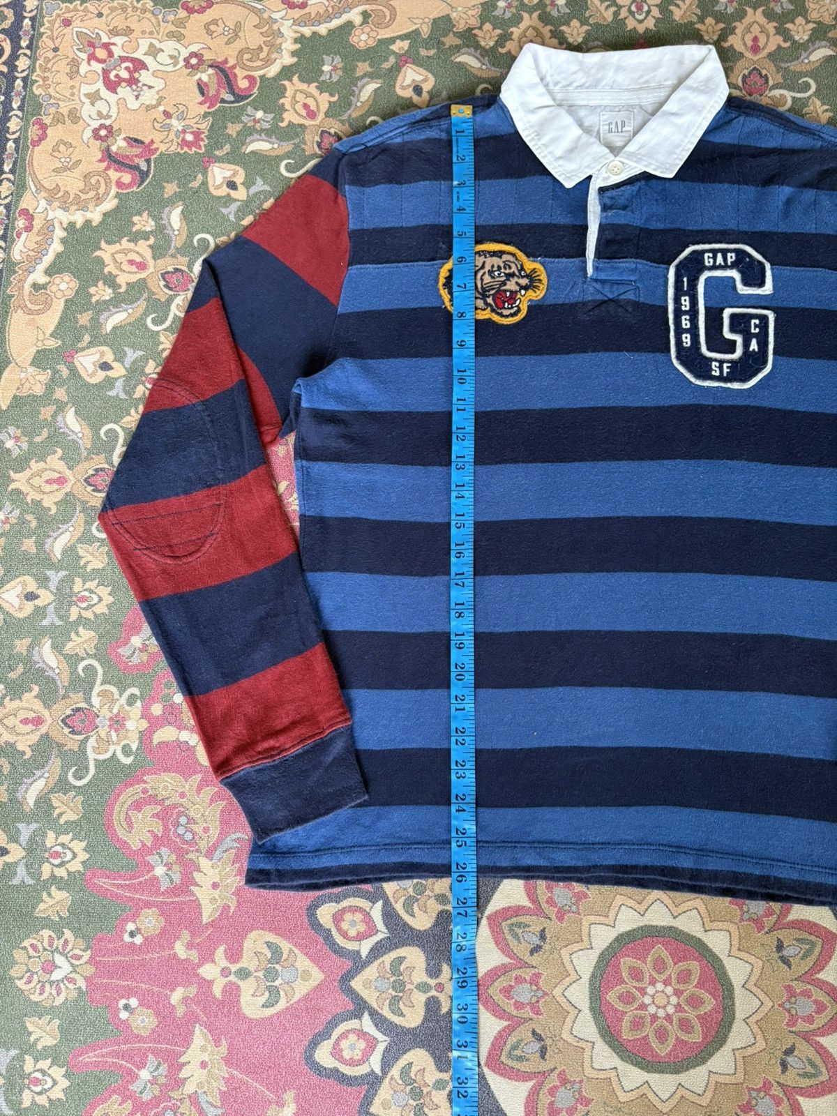 Gap Gap Striped Multicolor Polo Long Sleeve Tee Size US M / EU 48-50 / 2 - 12 Thumbnail