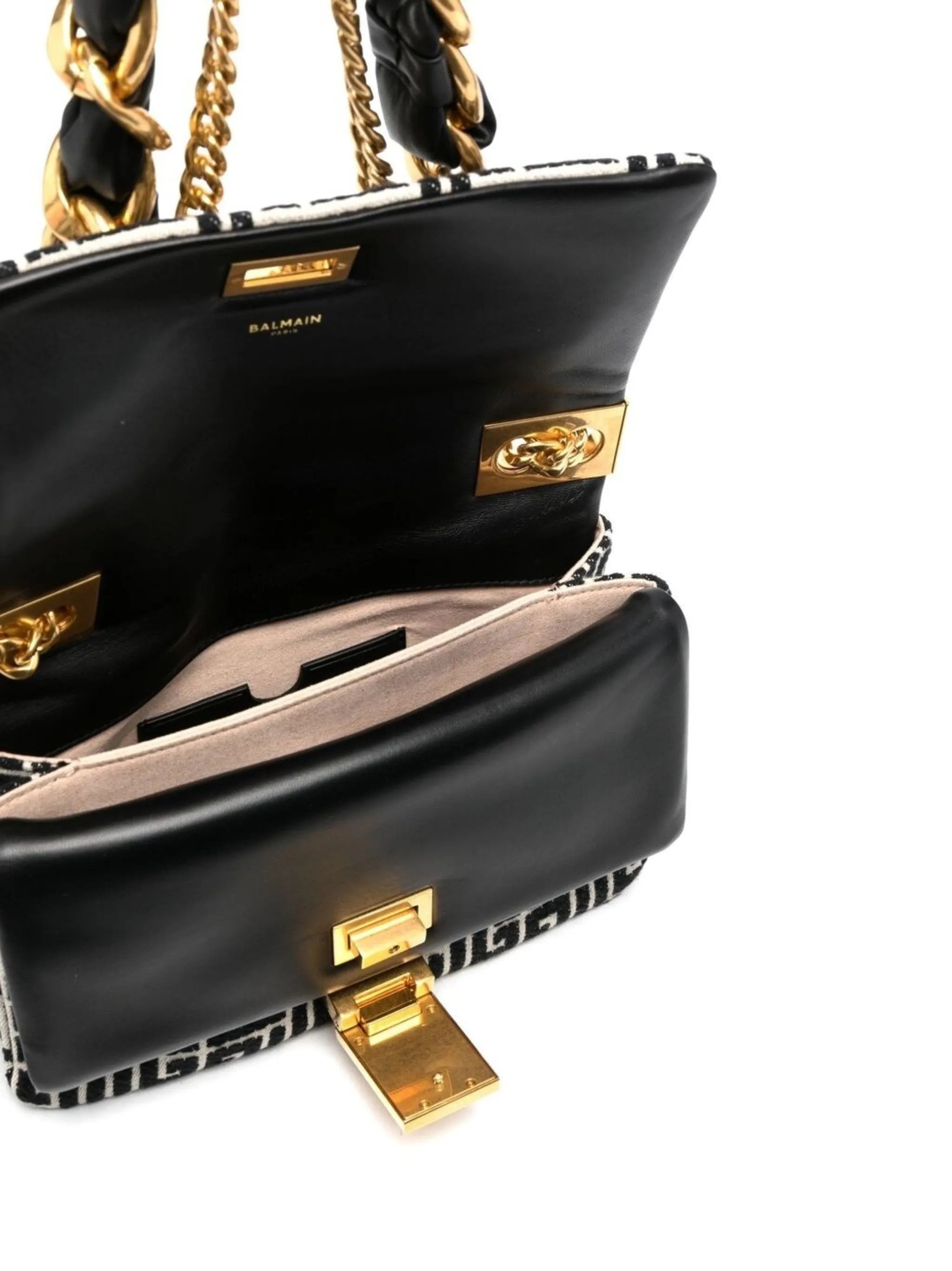 Balmain o1mt1gz0326 Size: OS / 1945 Soft Crossbody Bag Black/White Size ONE SIZE - 6 Thumbnail