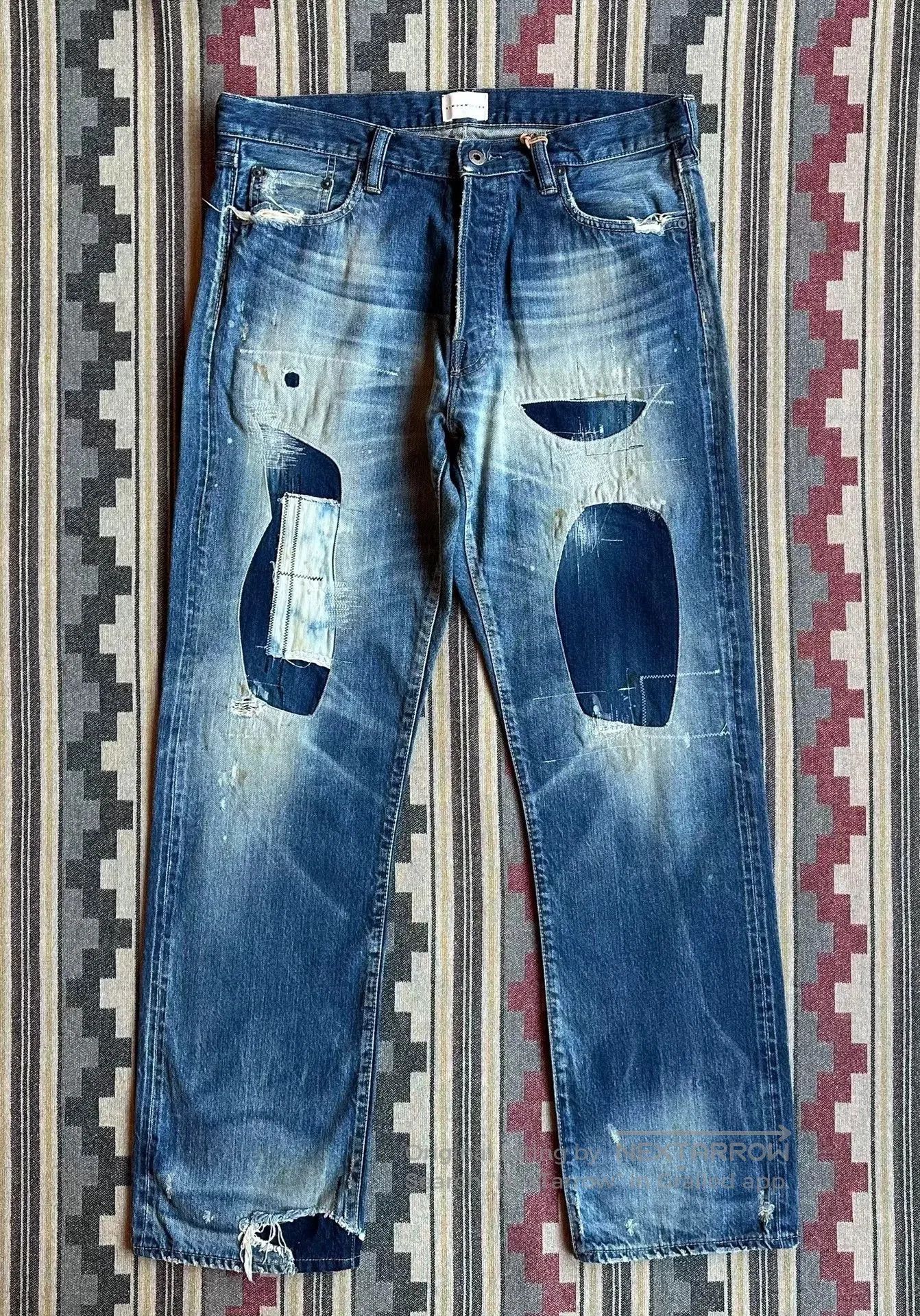 Simon Miller Simon Miller Heavy Wash Patchwork Denim Jeans. Size US 34 / EU 50 - 1 Thumbnail