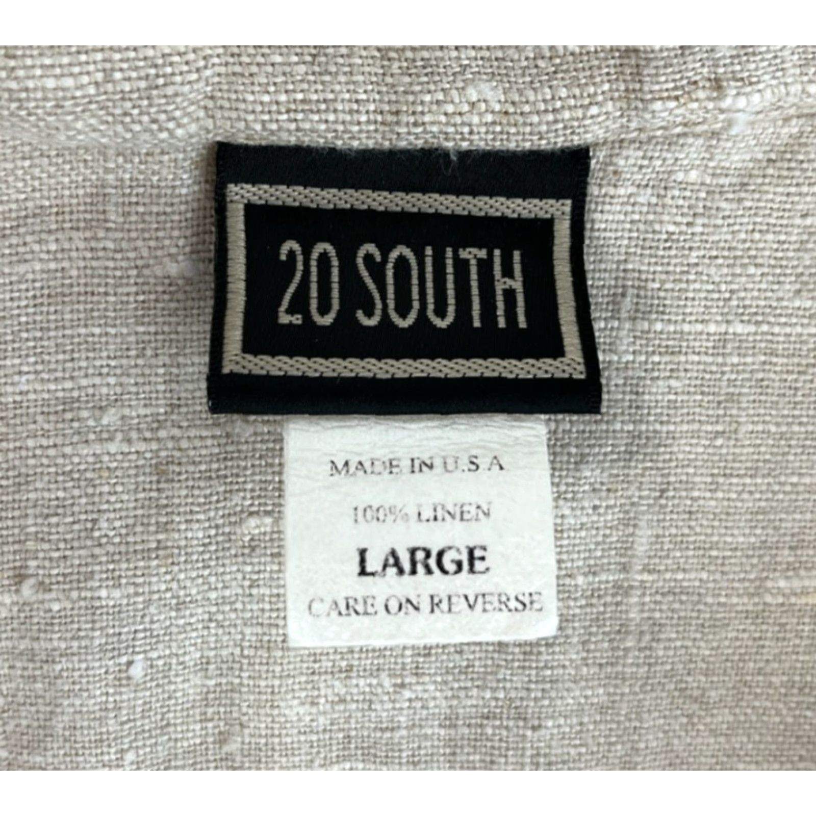 Vintage VINTAGE Women's 20 South Linen Button Blouse Shirt Adult Large Natural Linen USA 3/4 Sleeve Collared Button Blouse Made in USA Size L / US 10 / IT 46 - 4 Thumbnail