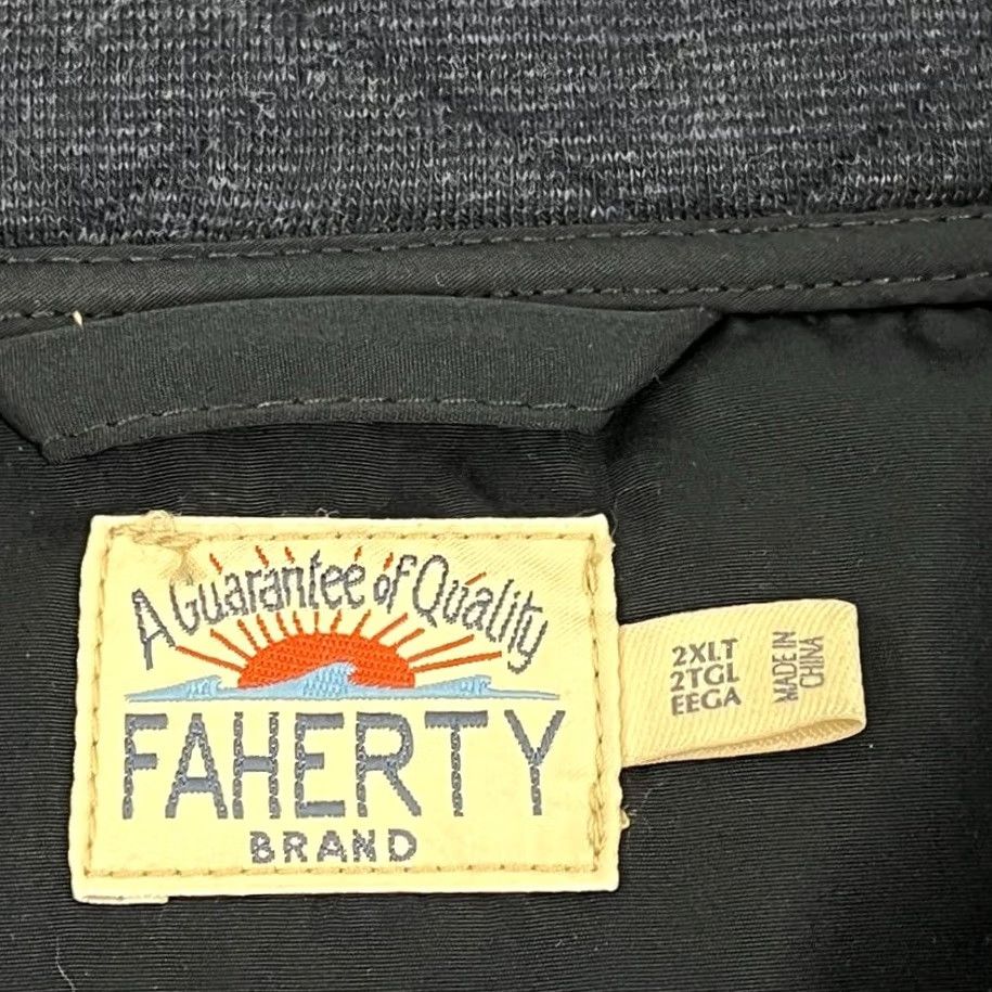 Faherty Faherty Vest Quilted Fleece Full Zip Blue 2XLT Mens - Preppy, Outdoor, Classic, All Seasons, Lightweight, Stand-Up Collar, Regular Fit, Big & Tall Size US XXL / EU 58 / 5 - 2 Thumbnail