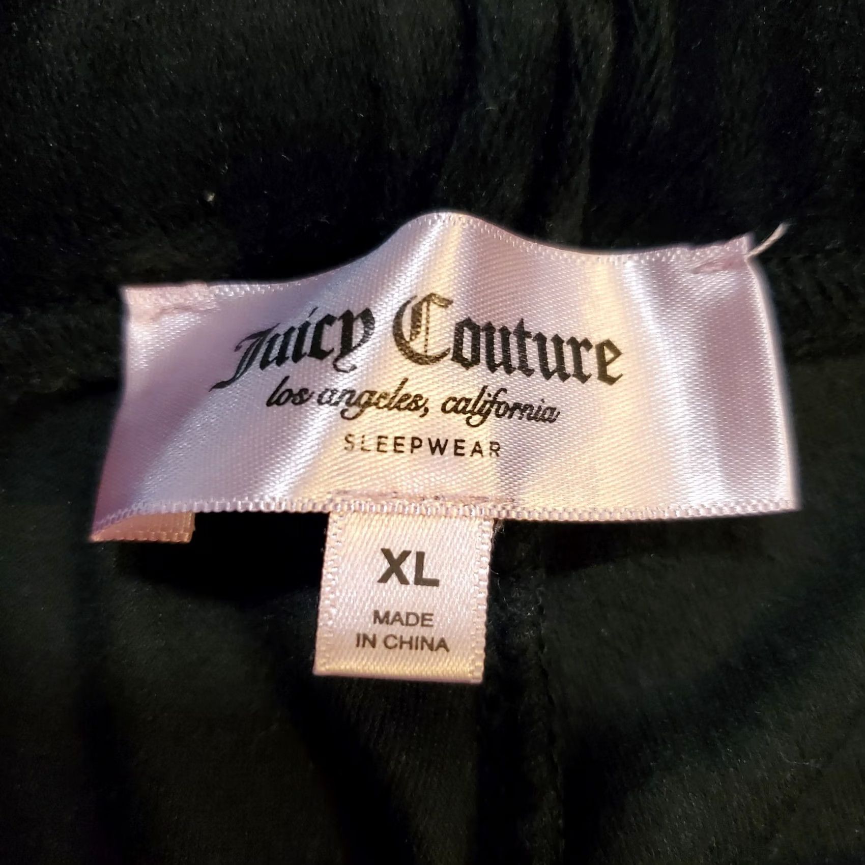 Juicy Couture Juicy Couture Black Velour Big Bling Rhinestone Track Shorts XL Lounge Sleep Womens Vintage 90s Designer Relaxed Elastic Waist Rhinestone Accents Size 40" / US 18 - 5 Thumbnail