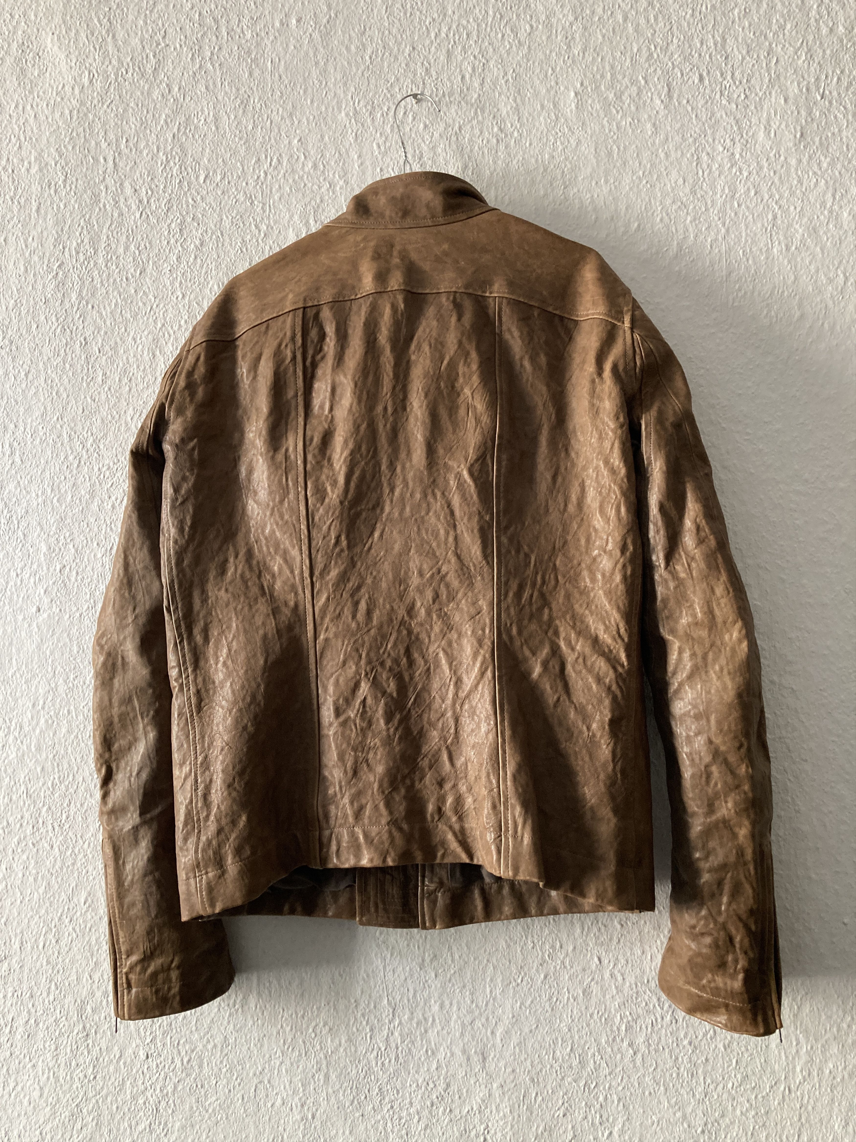 Rick Owens F/W 09 “CRUST” Hammered Lamb Mollino Leather Jacket Dust L Size US L / EU 52-54 / 3 - 8 Thumbnail