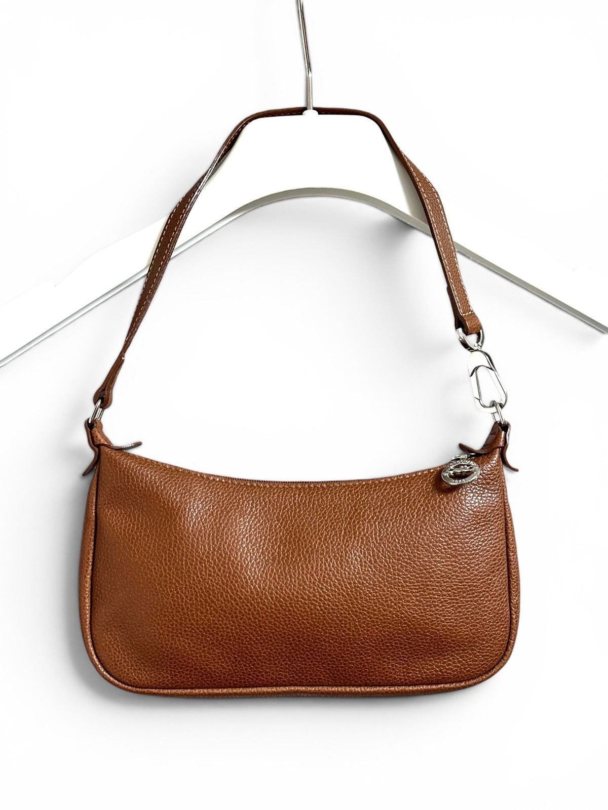 Longchamp LONGCHAMP Le Foulonné Brown Leather Mini Shoulder Bag Size ONE SIZE - 5 Thumbnail