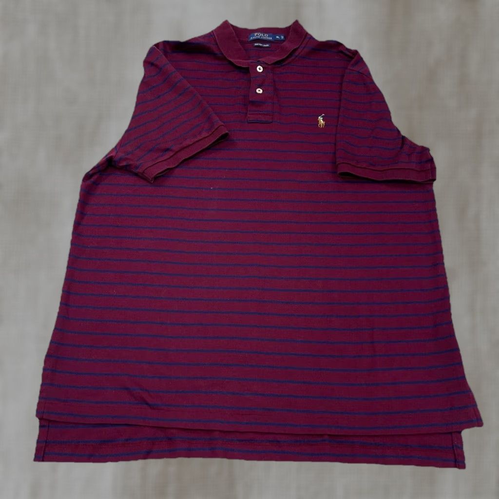 Polo Ralph Lauren Ralph Lauren Polo Shirt Men XL Maroon Blue Flesh Pony Flesh Pony Fine Soft Touch Size US XL / EU 56 / 4 - 1 Thumbnail