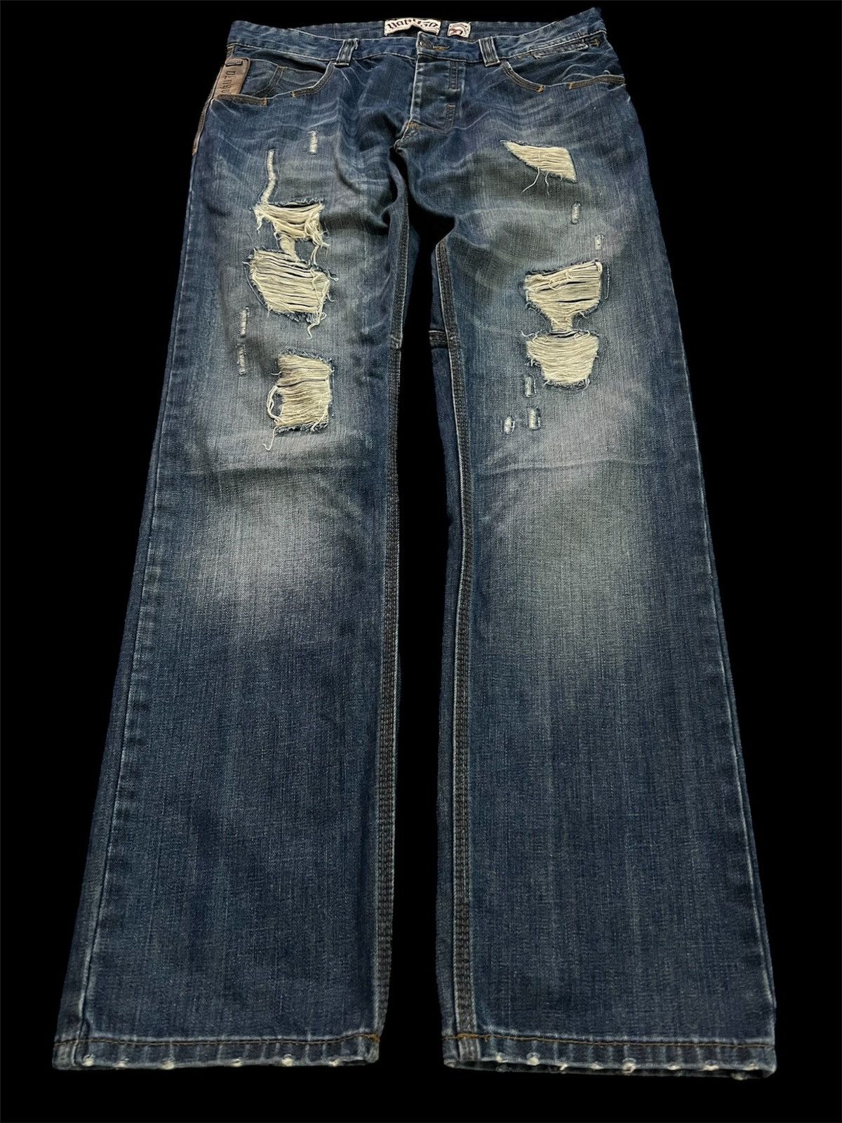 If Six Was Nine × Japanese Brand JAPANESE BRAND YAKUZA GANGSTER DISTRESSED JEANS VERY RARE Size US 32 / EU 48 - 1 Thumbnail