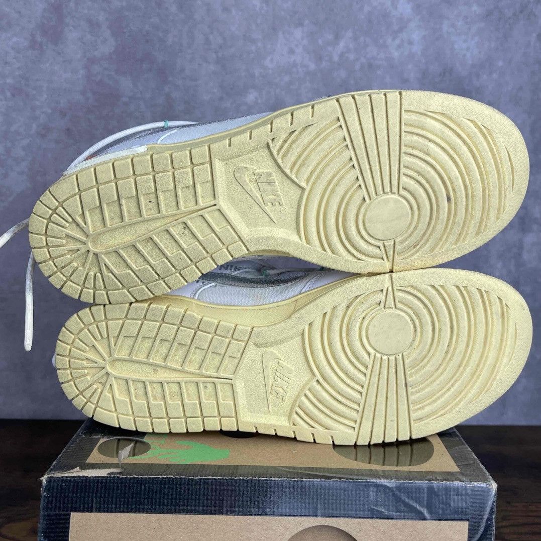 Nike × Off-White Nike Dunk Low x Off-White Lot 01 of 50 DM1602-127 White Rare Size US 9.5 / EU 42-43 - 7 Thumbnail