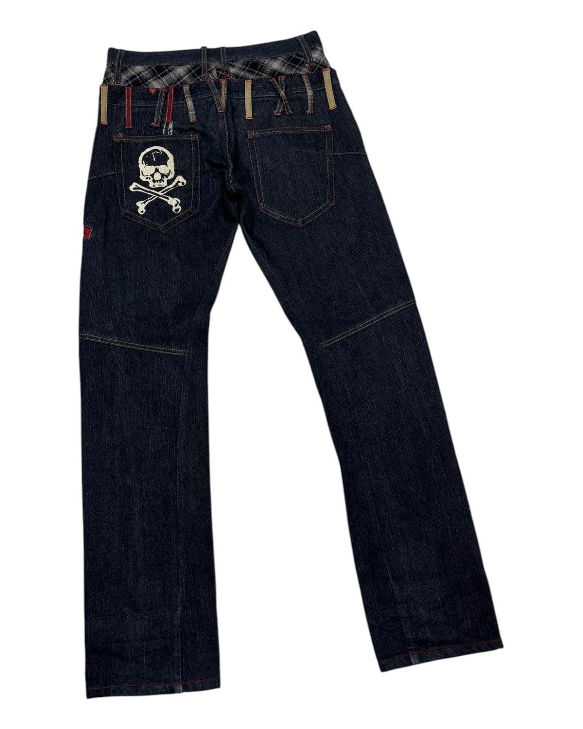 In The Attic × Junya Watanabe 🔥IN THE ATTIC DOUBLE WAIST PUNK JEANS SKULLS JEANS Size US 32 / EU 48 - 6 Thumbnail