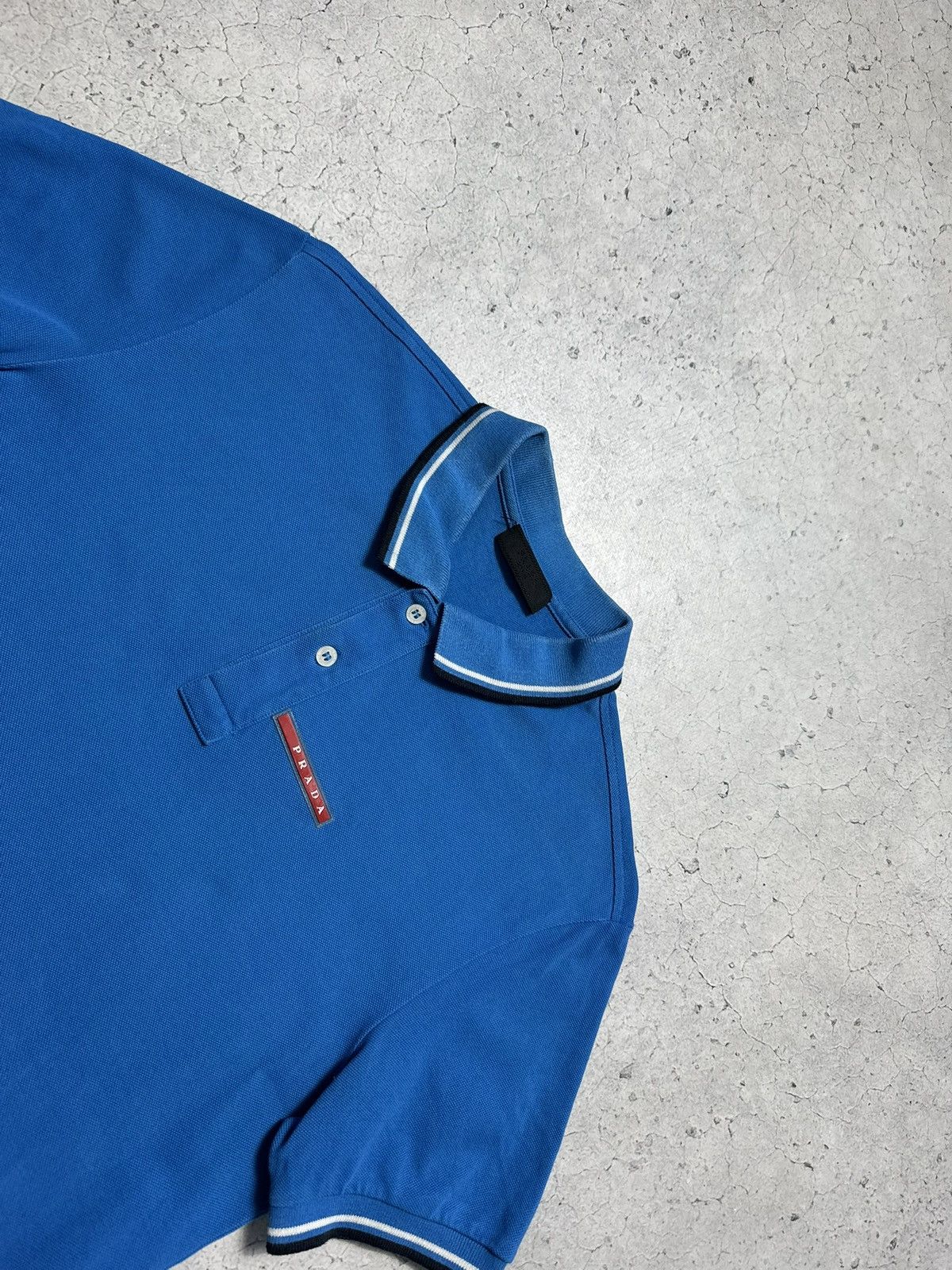 Prada Prada Red Tab Blue Luxury Polo Shirt Vintage Size US S / EU 44-46 / 1 - 6 Thumbnail