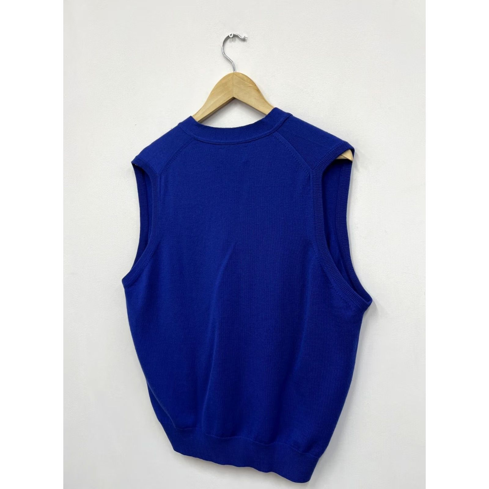 Charles Tyrwhitt Lochcarron of Scotland Superfine Merino Wool Vest Gilet Sweater Men's Size L Blue Wool Knit Button Vintage Charles Tyrwhitt Regular Sleeveless Size US L / EU 52-54 / 3 - 6 Thumbnail