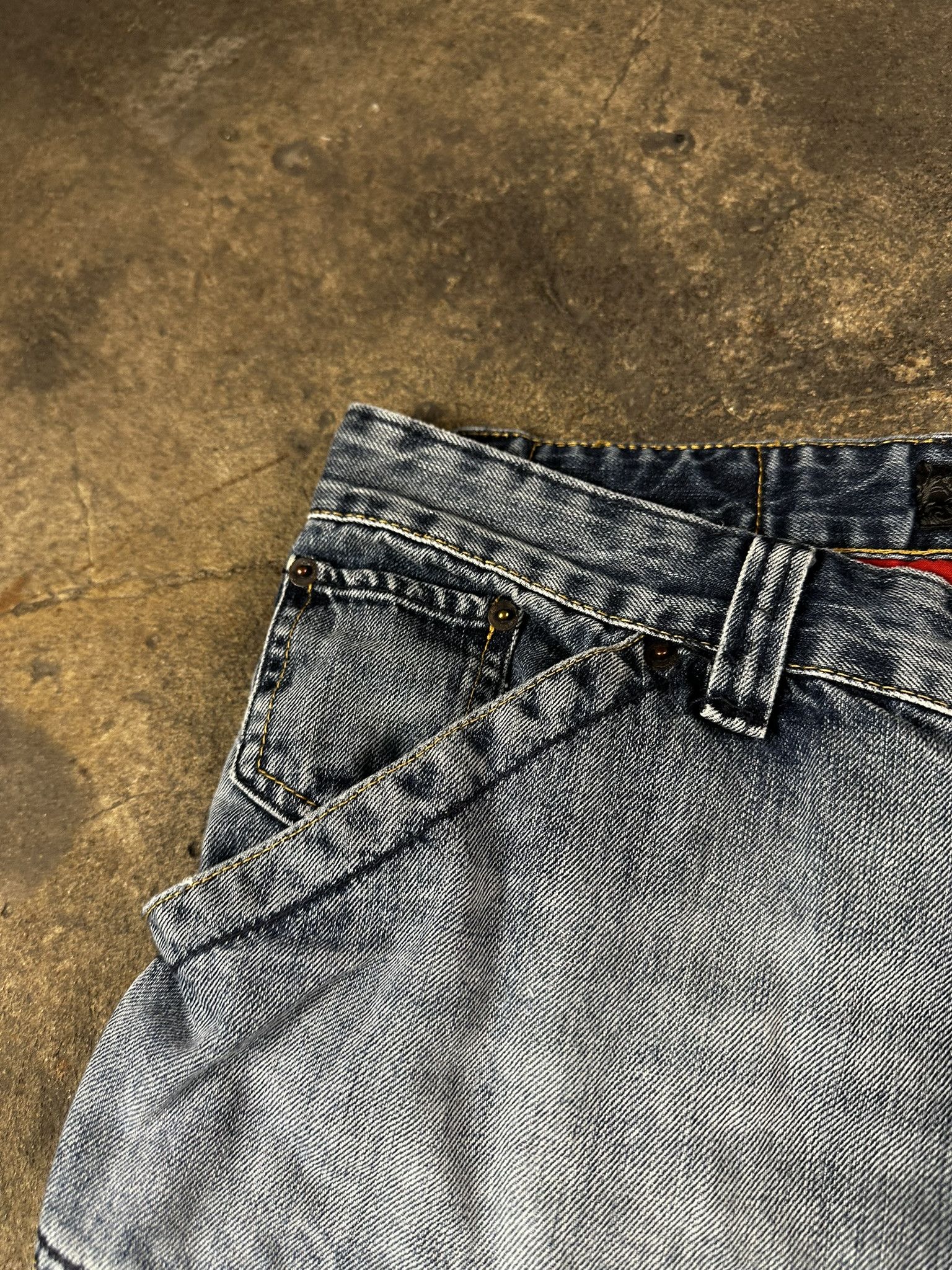 JNCO × Vintage Y2k JNCO Style Fishbone Faded Oversized Jeans Shorts Jorts Size US 34 / EU 50 - 4 Thumbnail