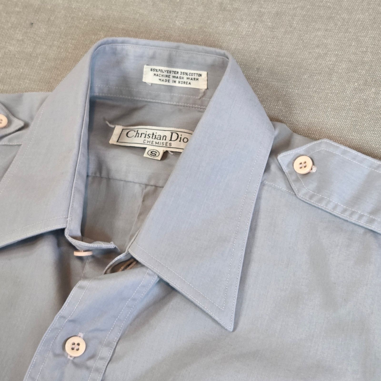 Christian Dior Monsieur Vintage Dior Monsieur Chemise Shirt Gray Blue S Size US S / EU 44-46 / 1 - 5 Thumbnail