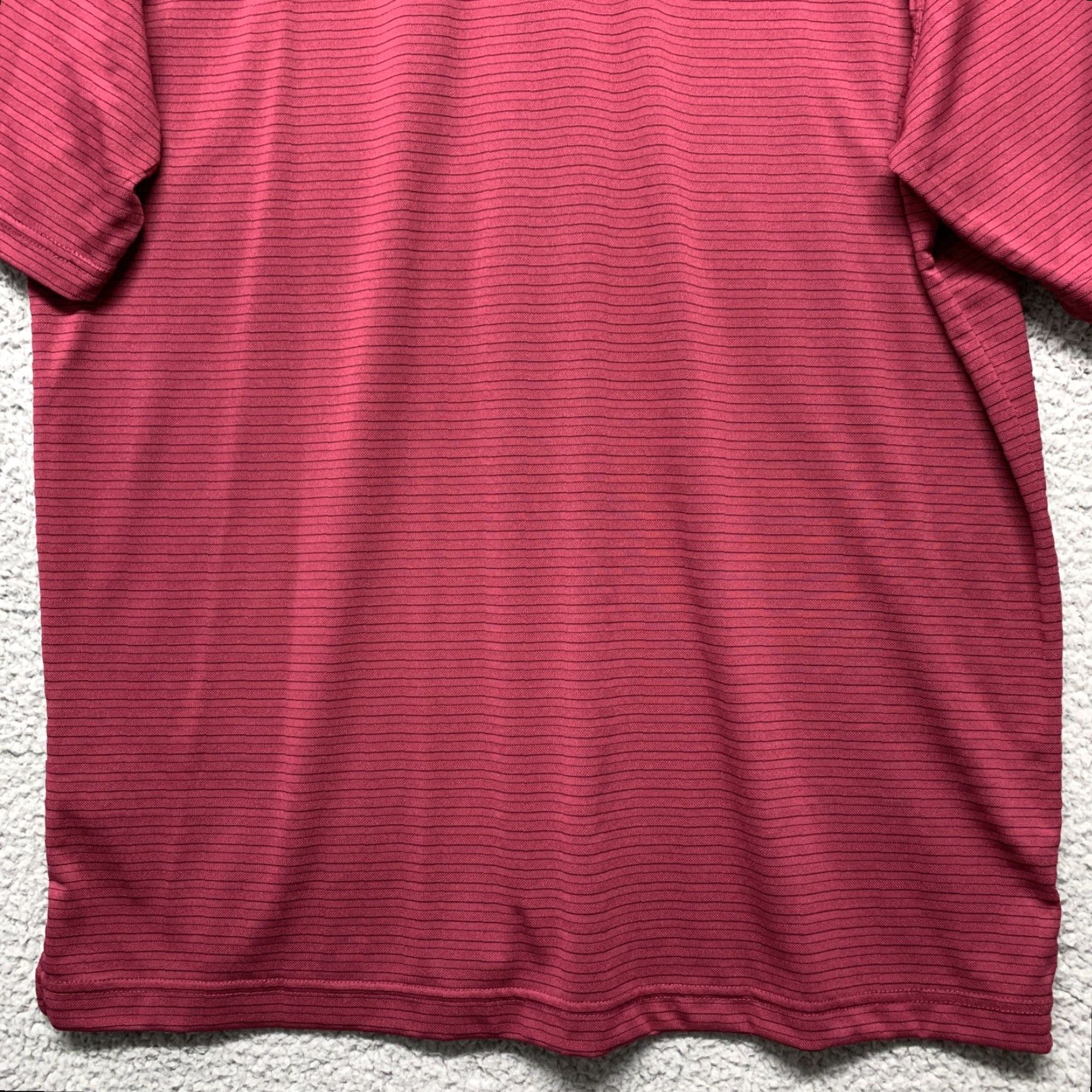Vintage Greg Norman Polo Shirt Mens Large Burgundy Striped Playdry Jersey LG Golf Sports Shirt Size US L / EU 52-54 / 3 - 6 Thumbnail