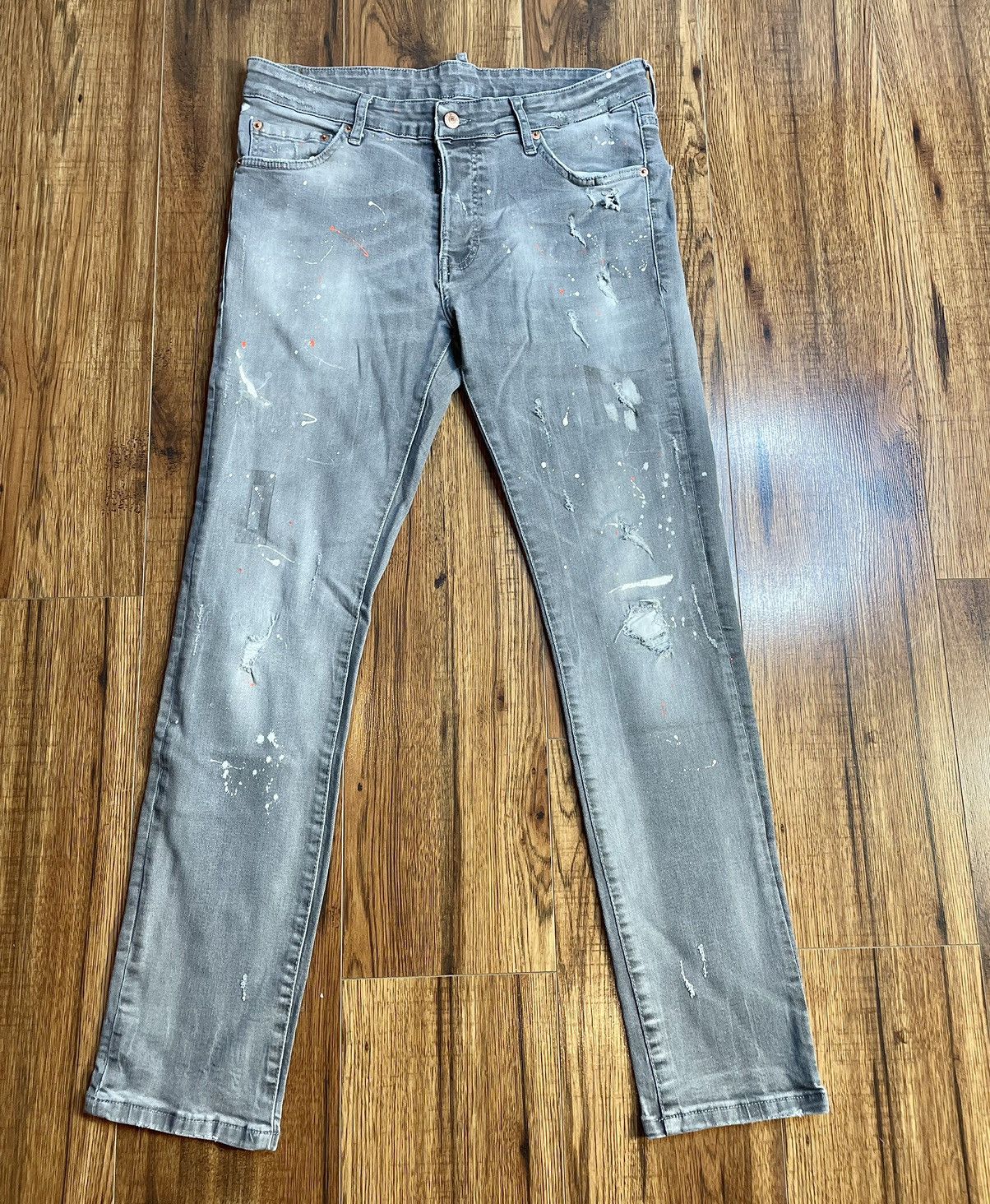 Pre-owned Dsquared2 Vintage Denim Distressed Streetwear Pants Y2k In Grey