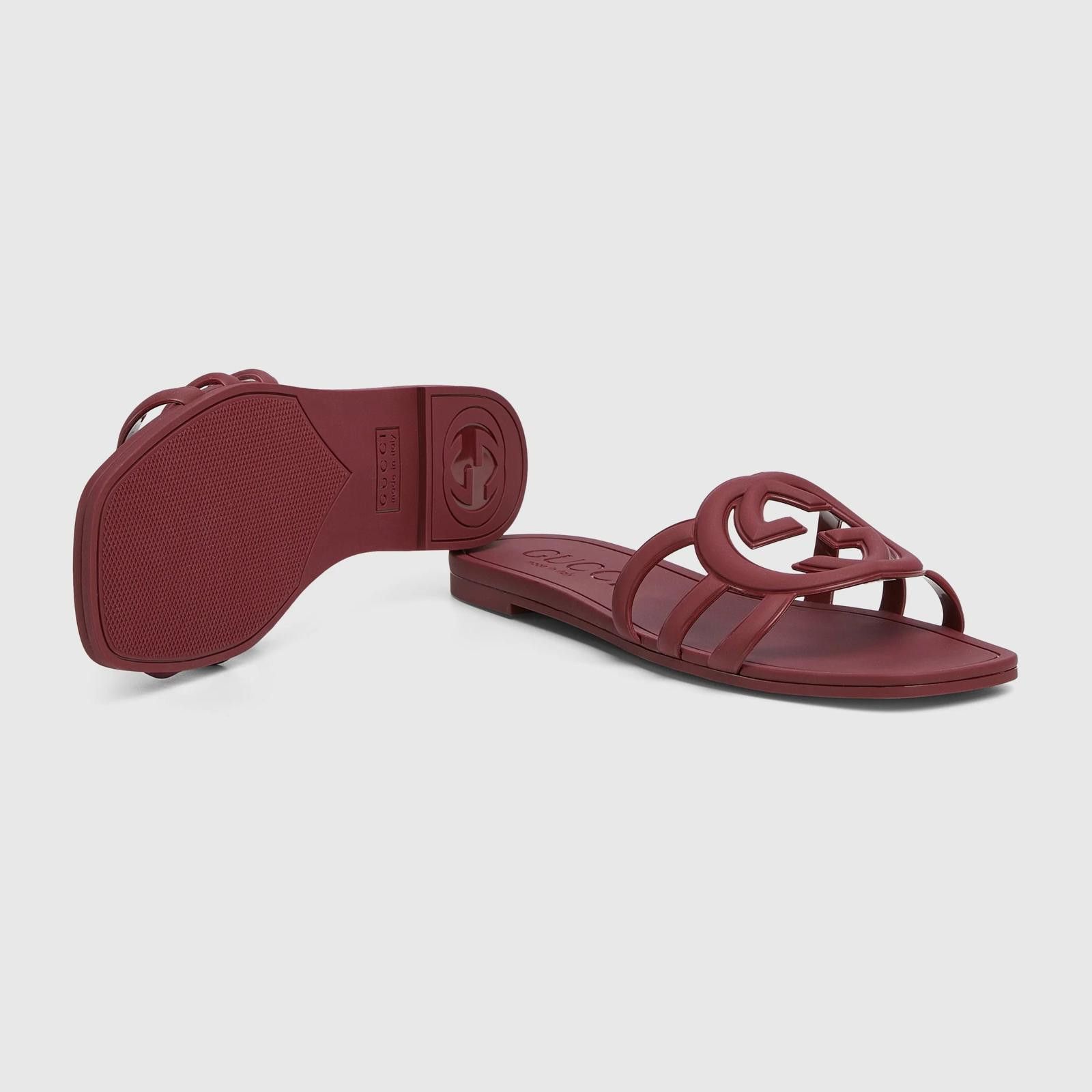 Gucci Gucci Interlocking G Rubber Slides Size US 4 / IT 34 - 4 Thumbnail