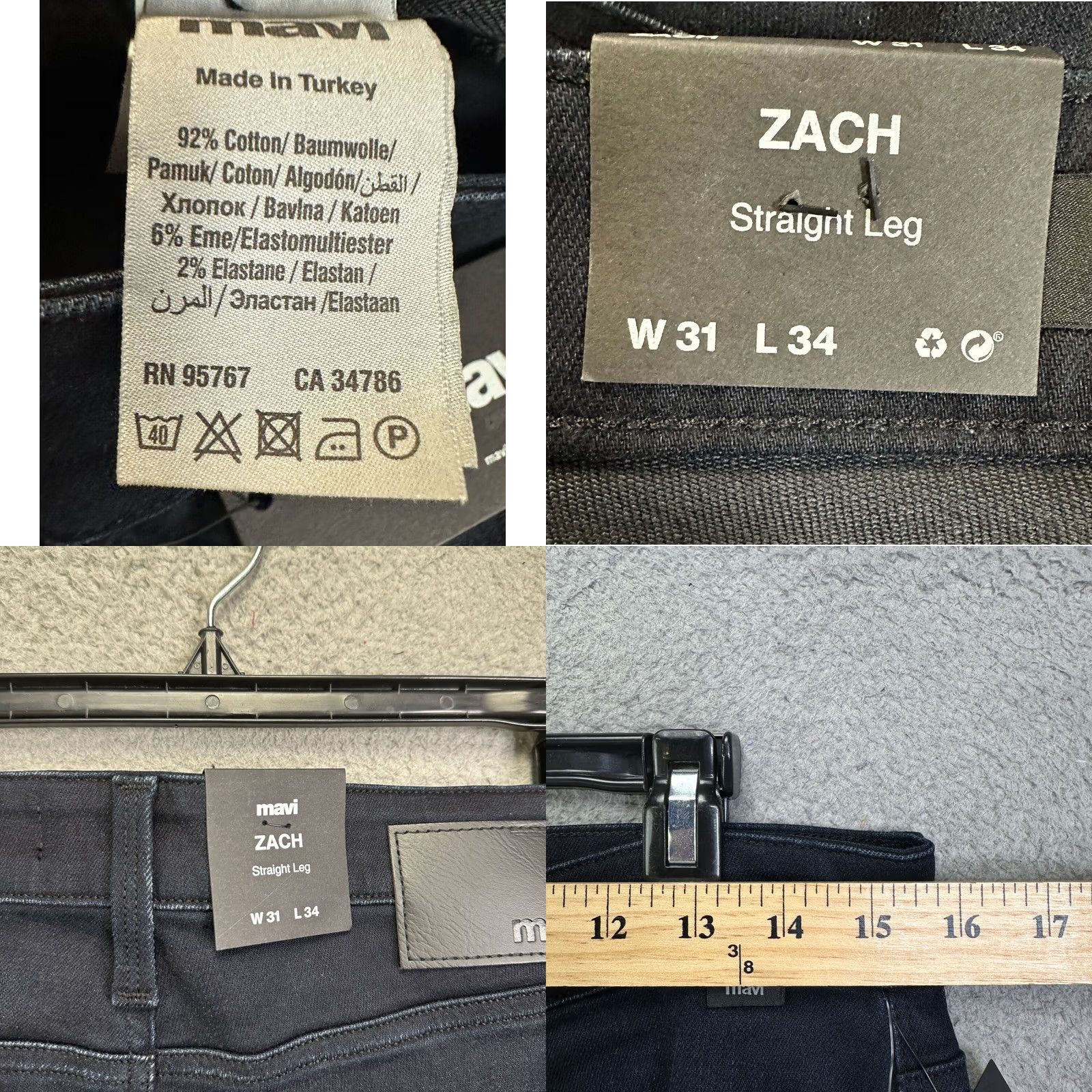 Mavi Mavi Zack Jeans Men 31X34 Blue Straight Leg Denim NEW Size US 31 - 8 Thumbnail
