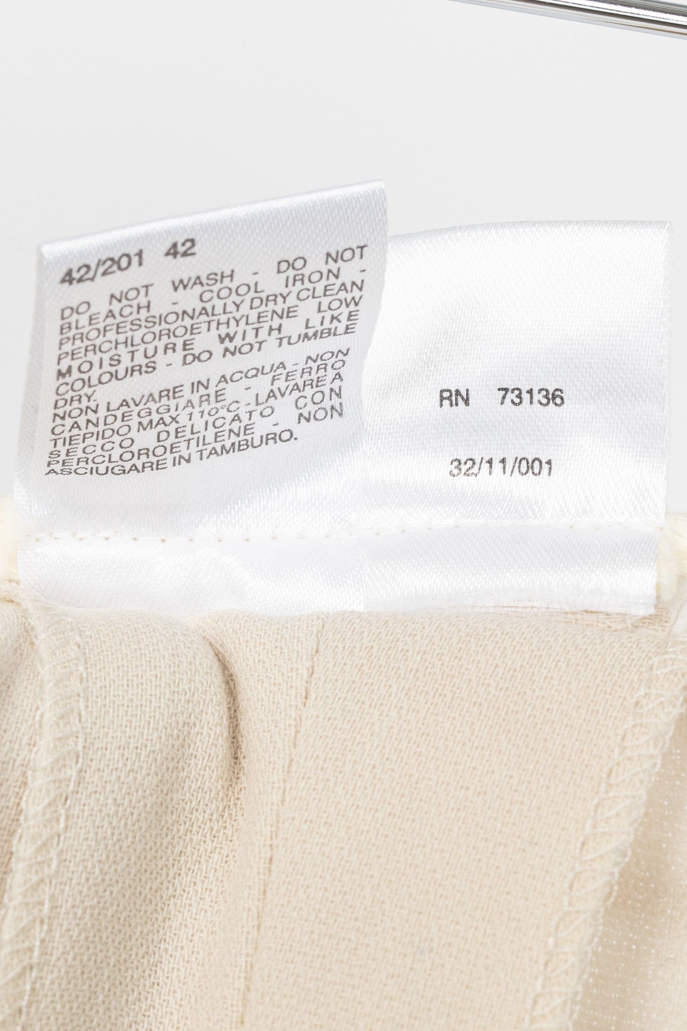Max Mara Max Mara Cream Wool-Crepe Straight-Leg Trousers Size 30" / US 8 / IT 44 - 9 Thumbnail