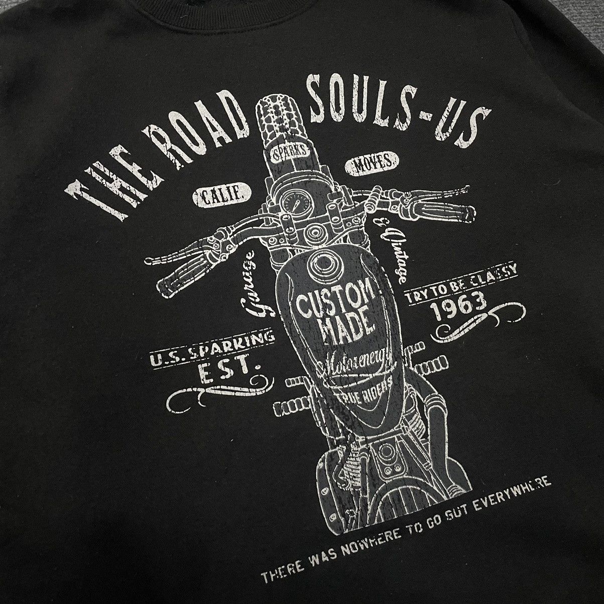 Harley Davidson × Vintage × West Coast Choppers The Road Souls US Custom Made Motorcycle Sweatshirt Size US M / EU 48-50 / 2 - 2 Thumbnail