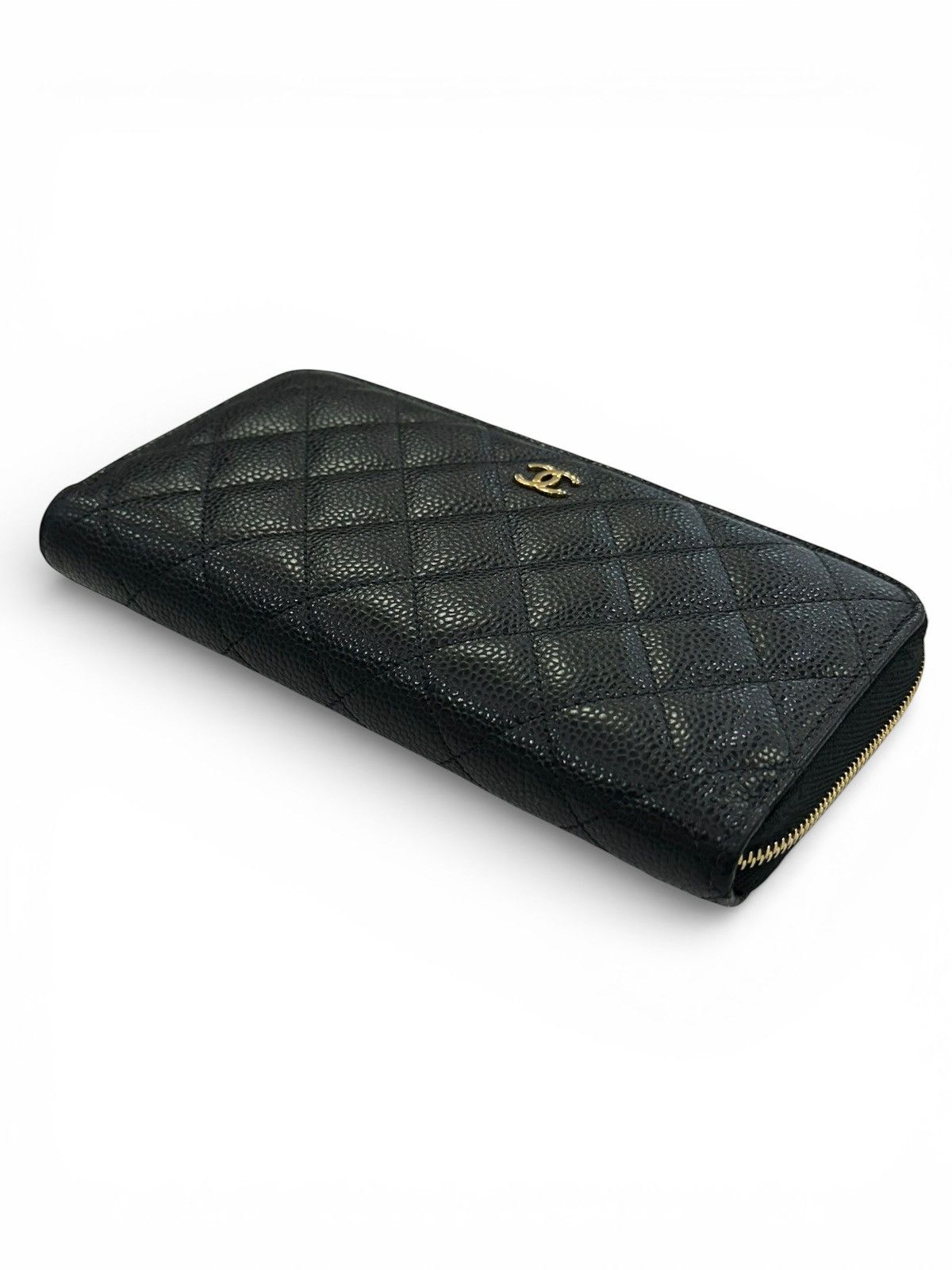 Chanel CHANEL Matelasse Long Wallet Caviar Leather Black Gold Size ONE SIZE - 4 Thumbnail