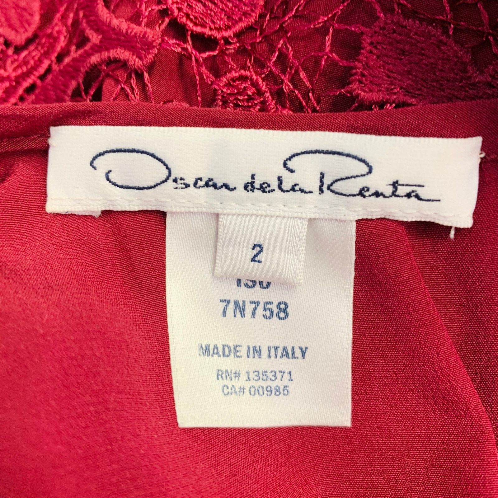 Oscar De La Renta Size 2 Burgundy Polyester Peplum Sleeveless Dress Top Size XS / US 0-2 / IT 36-38 - 8 Thumbnail