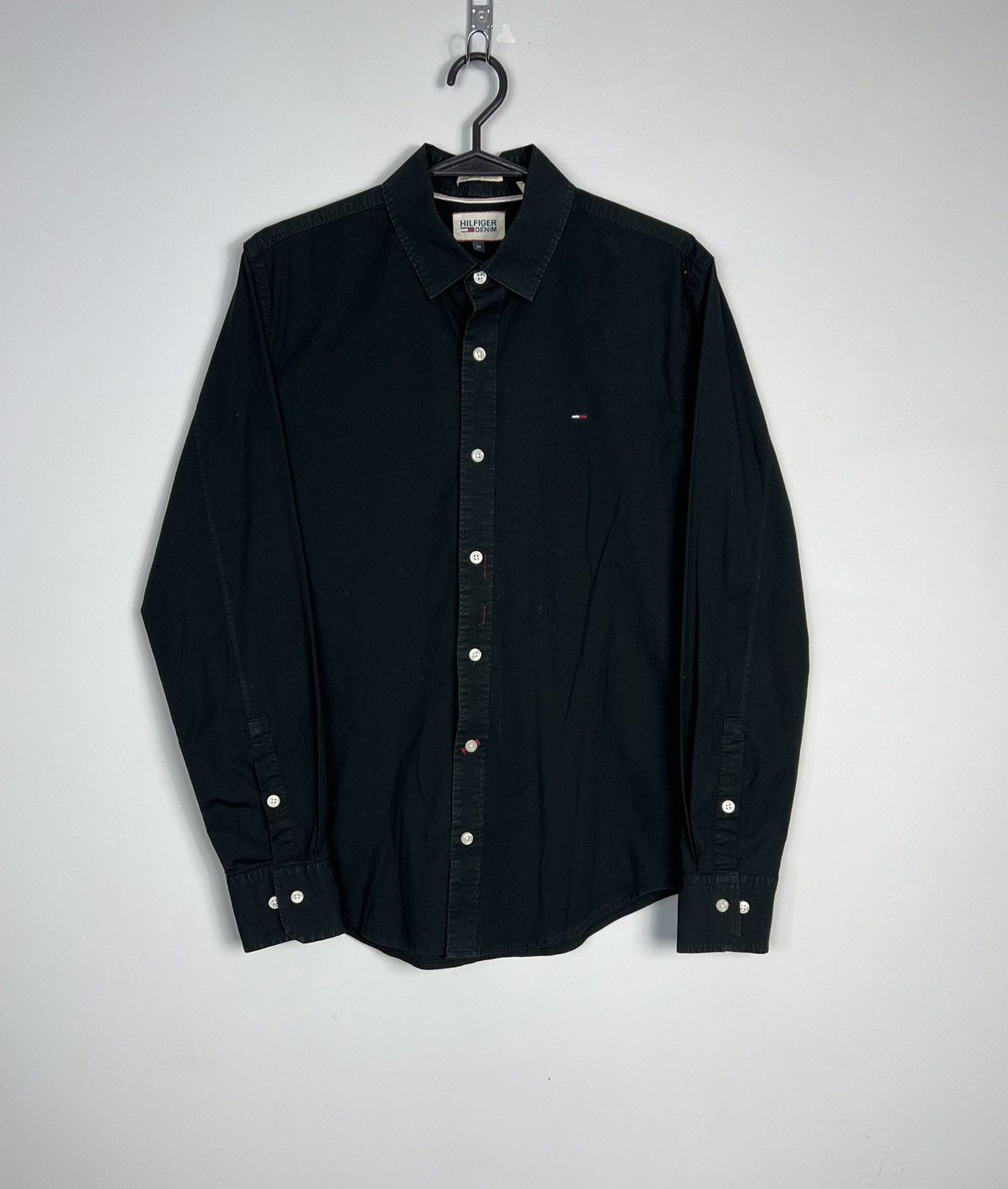 Tommy Hilfiger Black Shirt Tommy Hilfiger Denim Small Logo Size US M / EU 48-50 / 2 - 1 Thumbnail