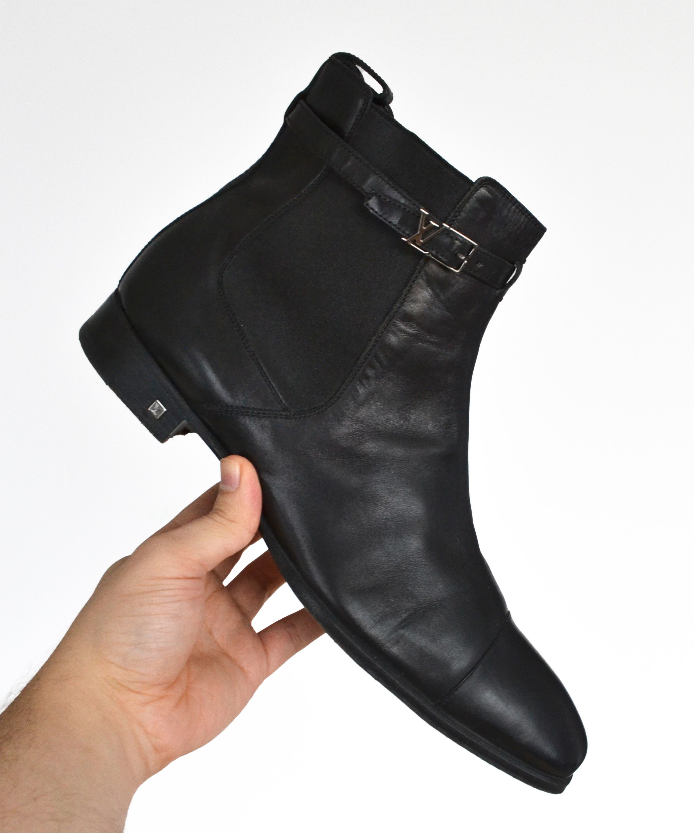 Louis Vuitton LOUIS VUITTON Boots Leather Shoes Ankle Logo LV Black 43 Size US 10 / EU 43 - 14 Thumbnail