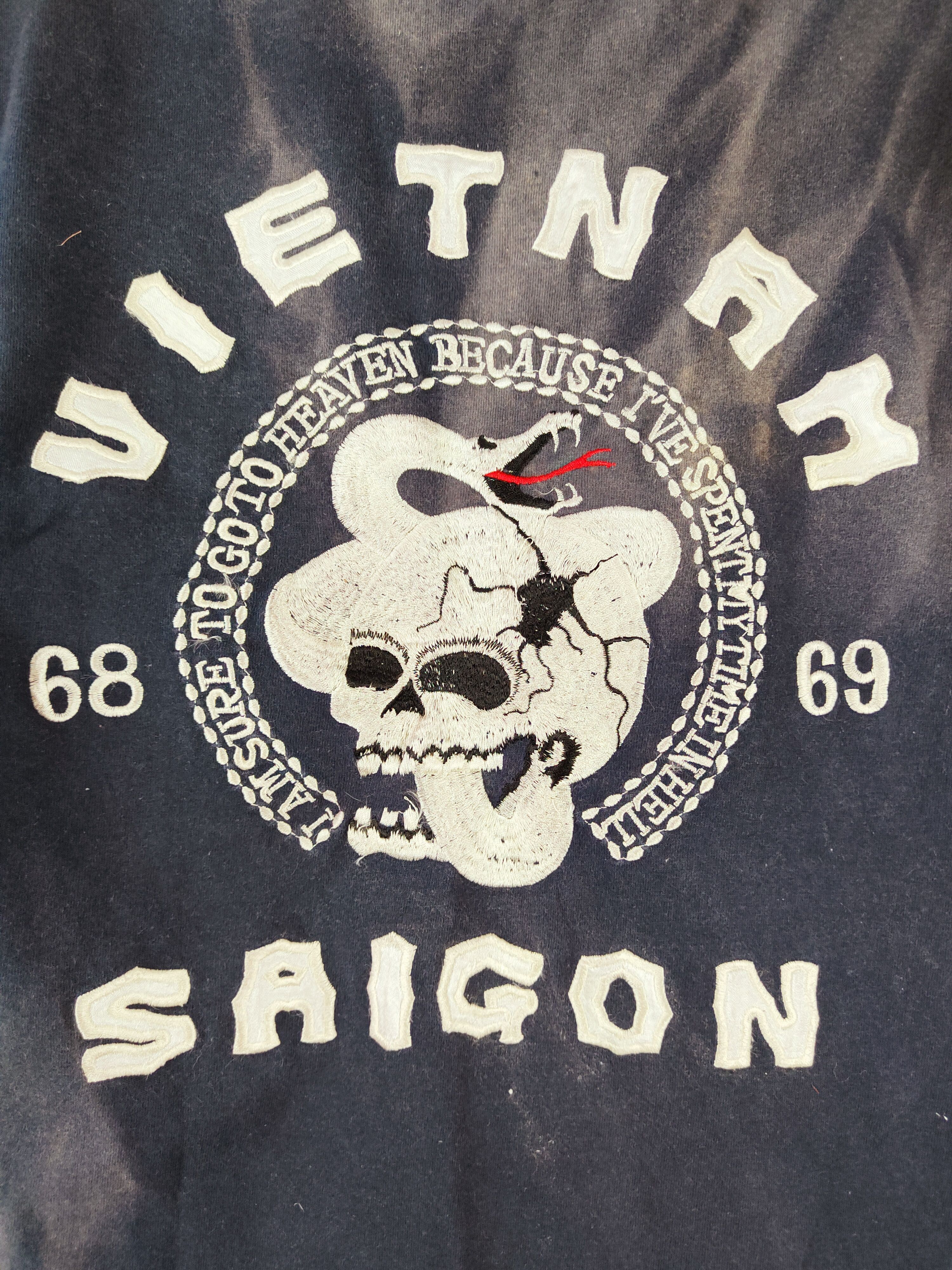 Japanese Brand Saigon Vietnam skull Back Street Crawler Navy Faded #W144 Size US S / EU 44-46 / 1 - 2 Thumbnail