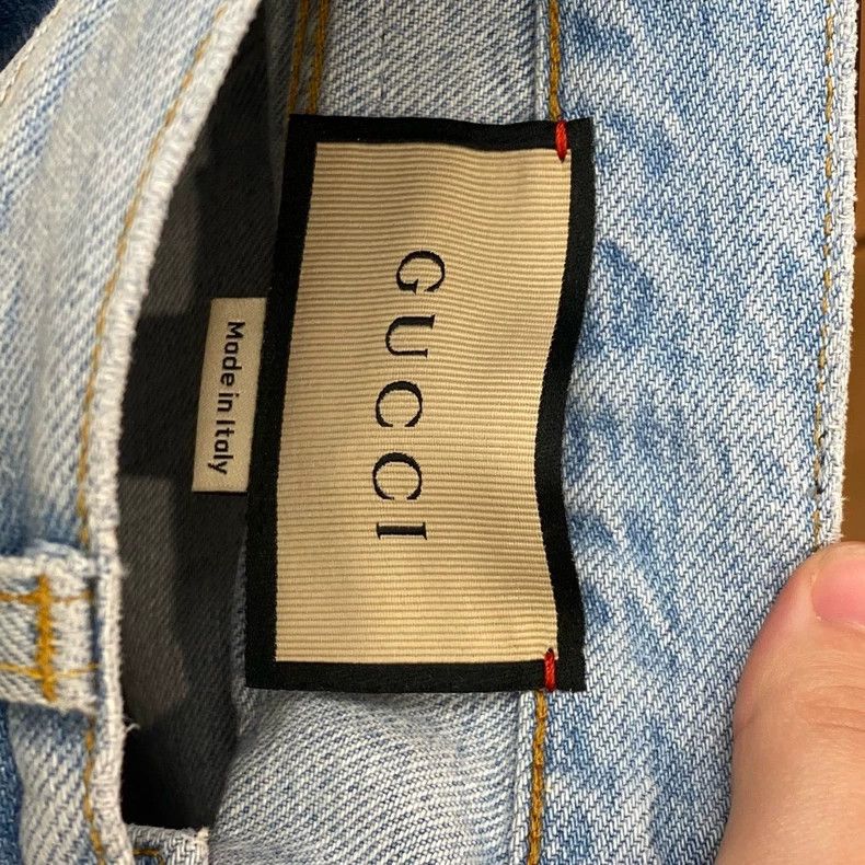 Gucci Gucci Washed blue leather brand letter logo horse buckle je Size 28" / US 6 / IT 42 - 4 Thumbnail